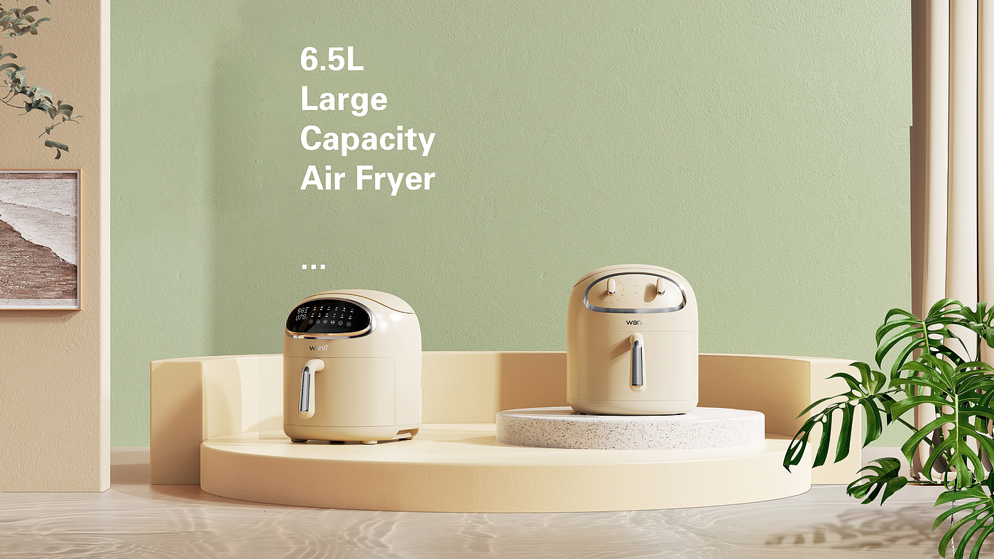 Original design，industrial design，Household appliances，Air fryer，Retro，Mellow，lovely，