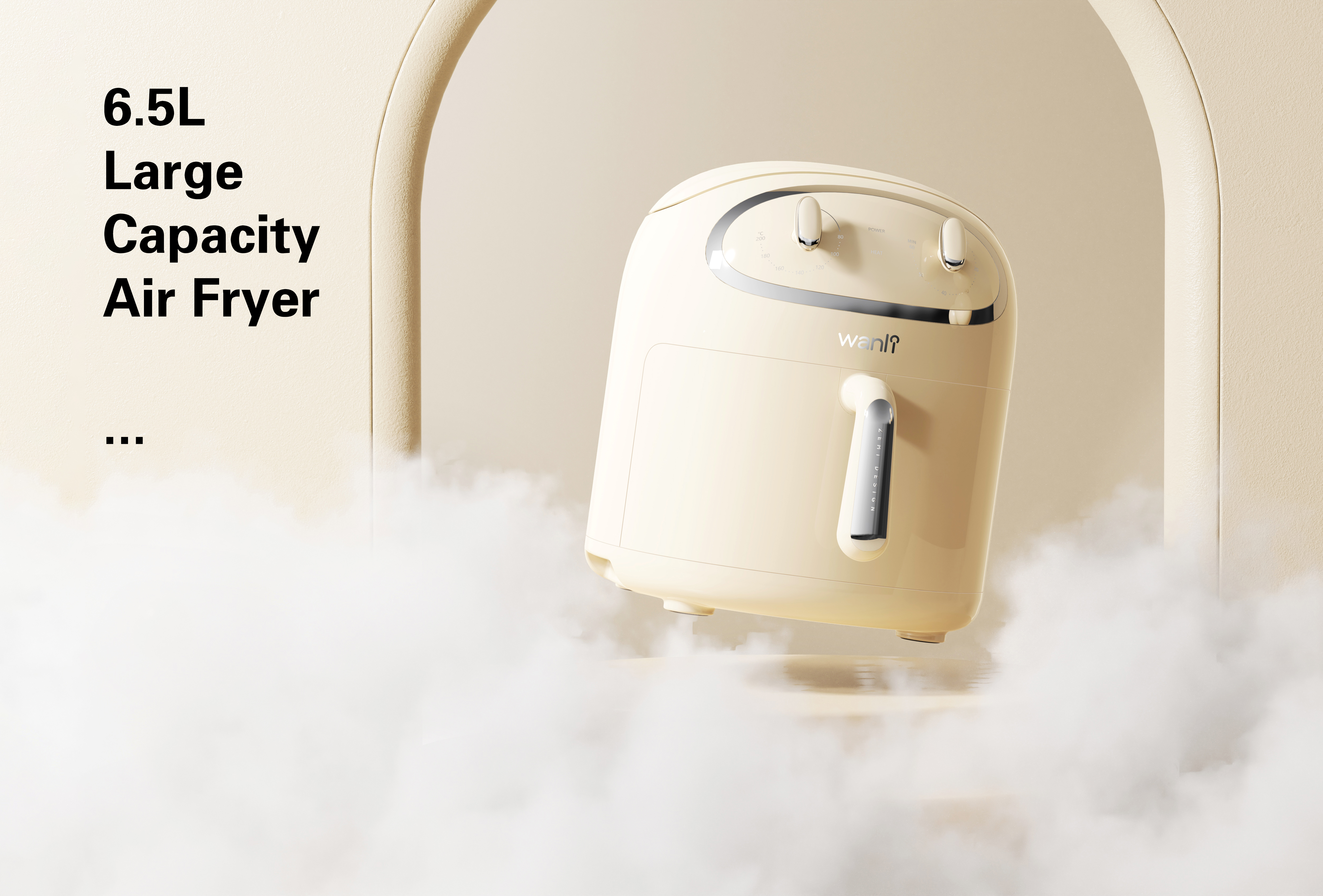 Original design，industrial design，Household appliances，Air fryer，Retro，Mellow，lovely，