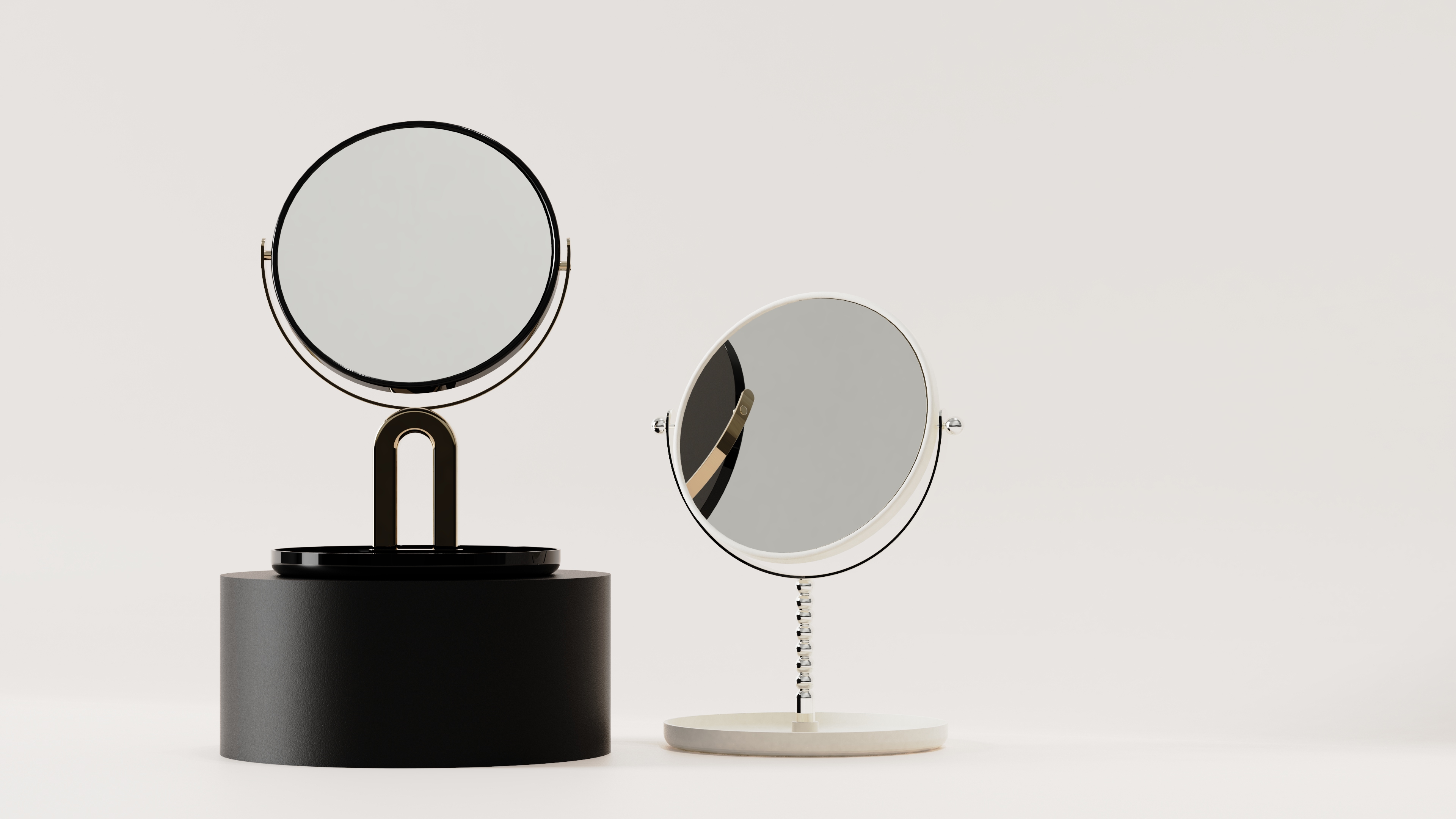 Simplicity，Cosmetic mirror，mirror，Home Furnishing，cream，Light luxury，