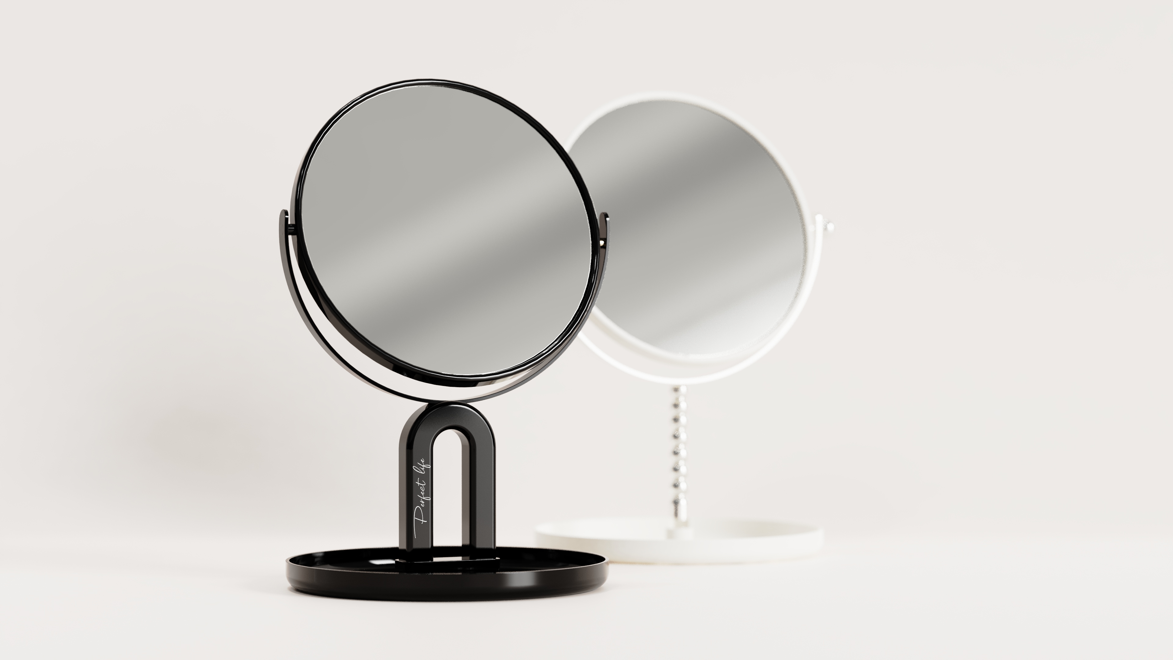 Simplicity，Cosmetic mirror，mirror，Home Furnishing，cream，Light luxury，