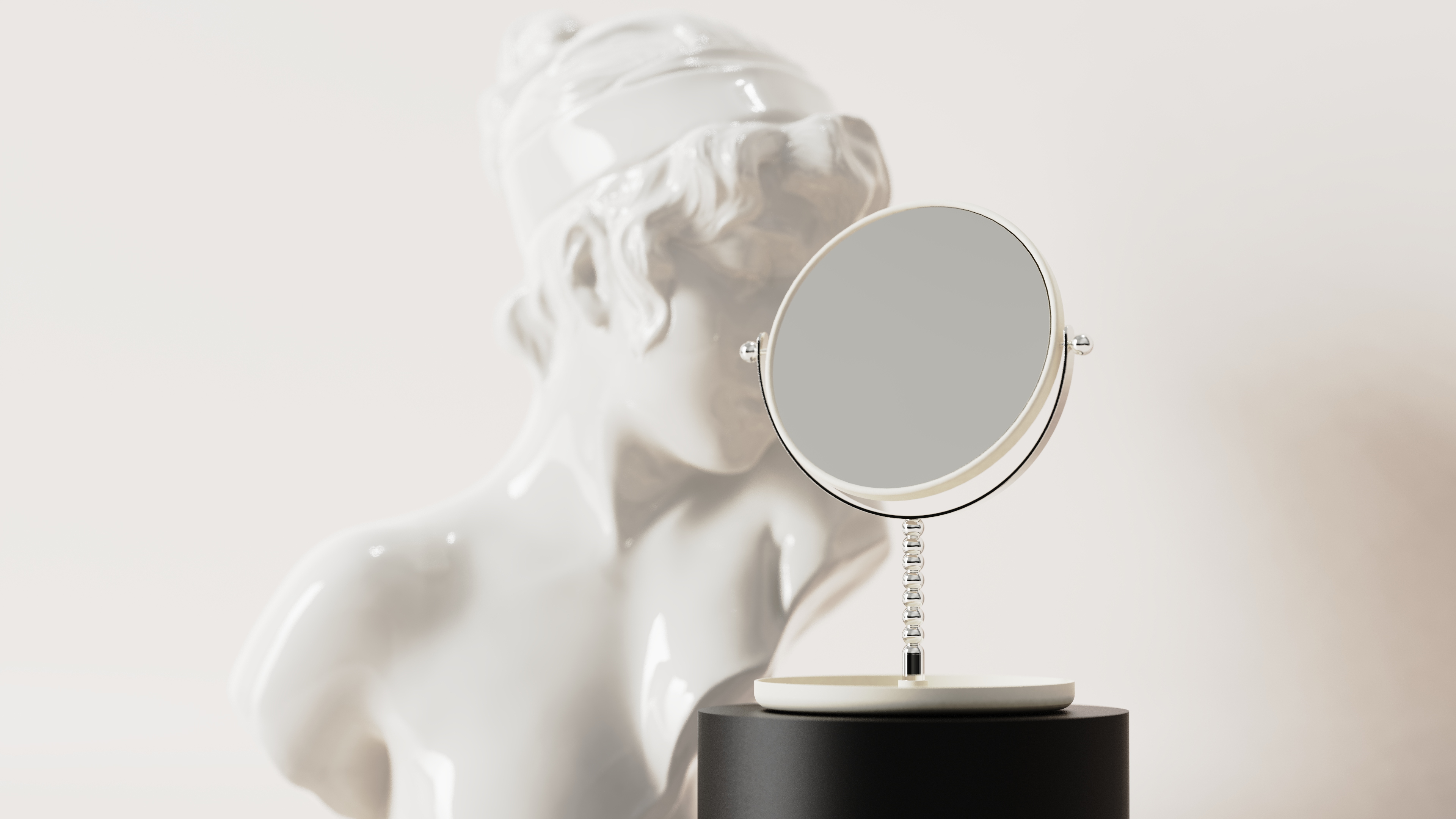 Simplicity，Cosmetic mirror，mirror，Home Furnishing，cream，Light luxury，