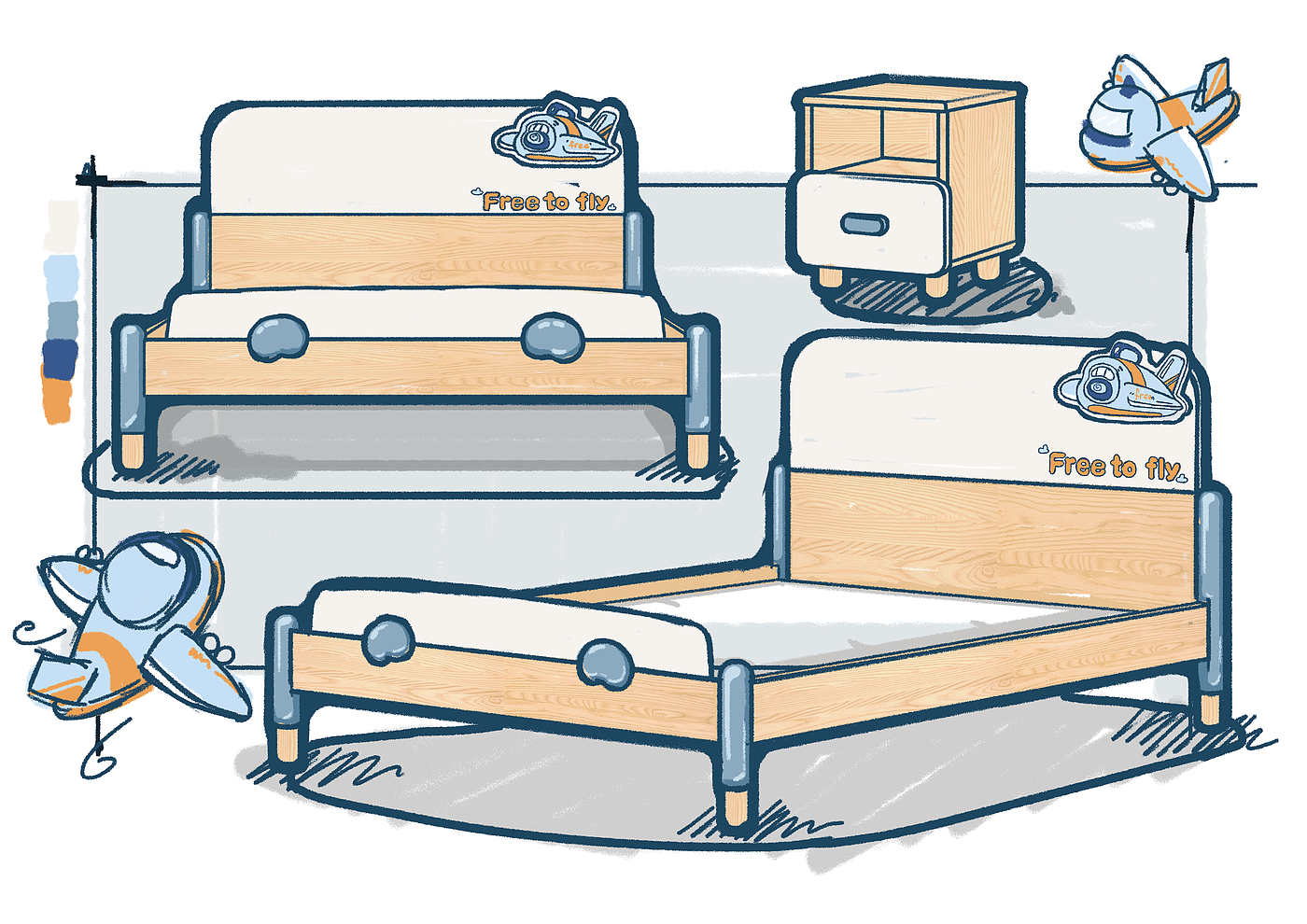 Children's furniture，Hand drawn sketch of product，furniture design ，Children's creativity，Furniture Sketch，Home furniture，