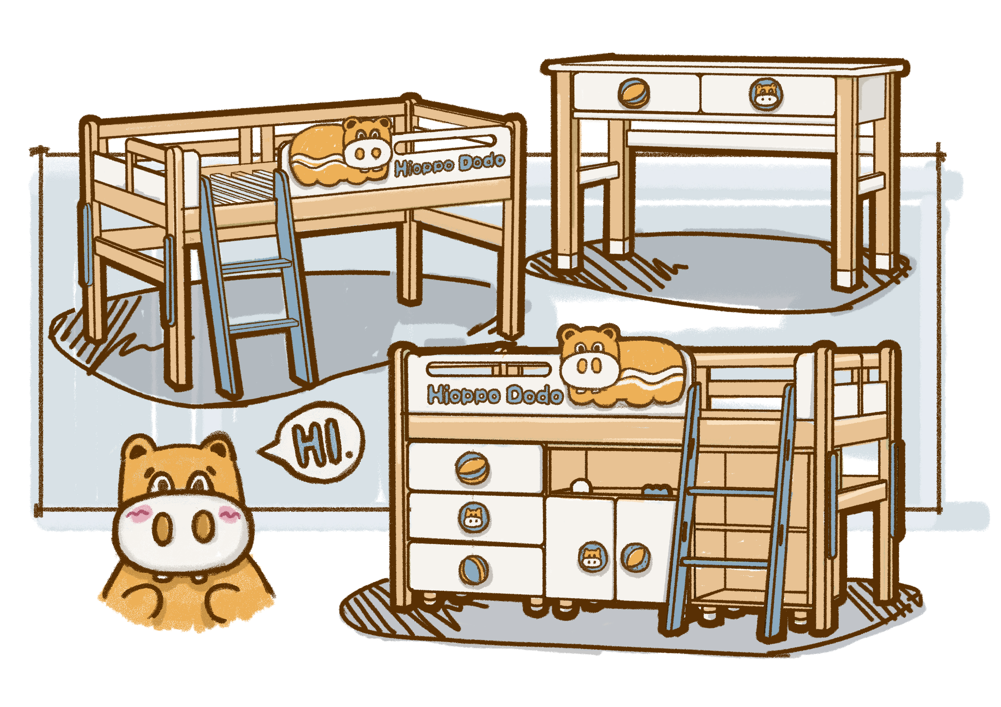 Children's furniture，Hand drawn sketch of product，furniture design ，Children's creativity，Furniture Sketch，Home furniture，