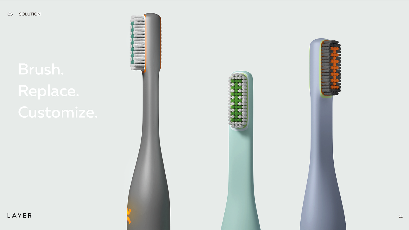 intelligent exchange，toothbrush，layer，