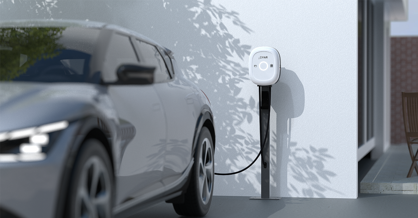 Smart electric car，Charger，appearance，App UI，