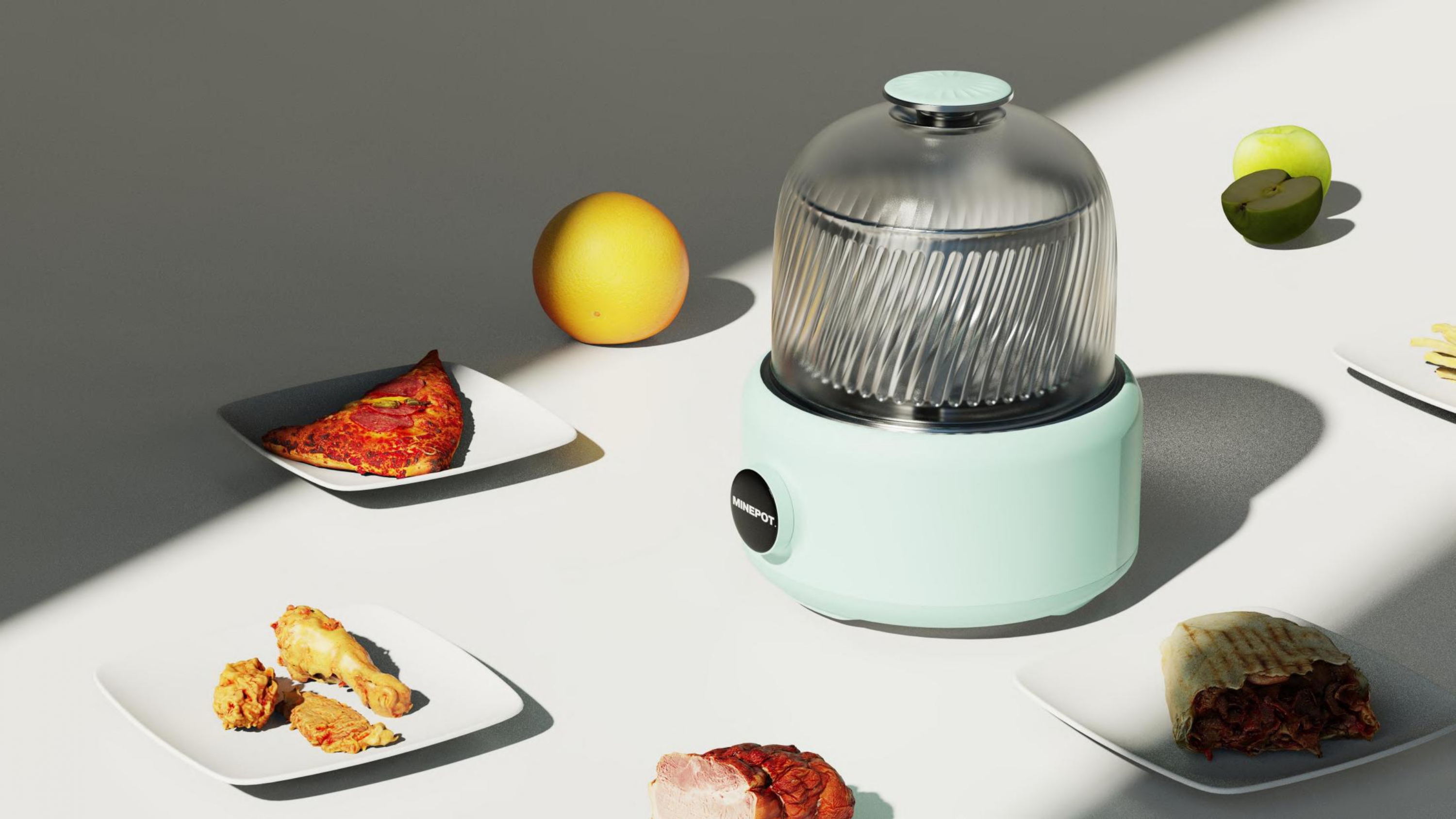 household electrical appliances，Kitchen appliances，Air fryer，rhino，keyshot，modeling，Render，product design，