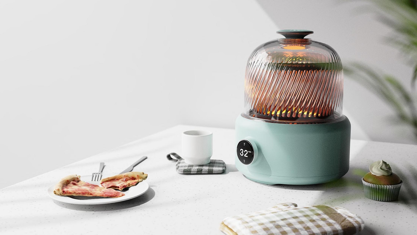 household electrical appliances，Kitchen appliances，Air fryer，rhino，keyshot，modeling，Render，product design，