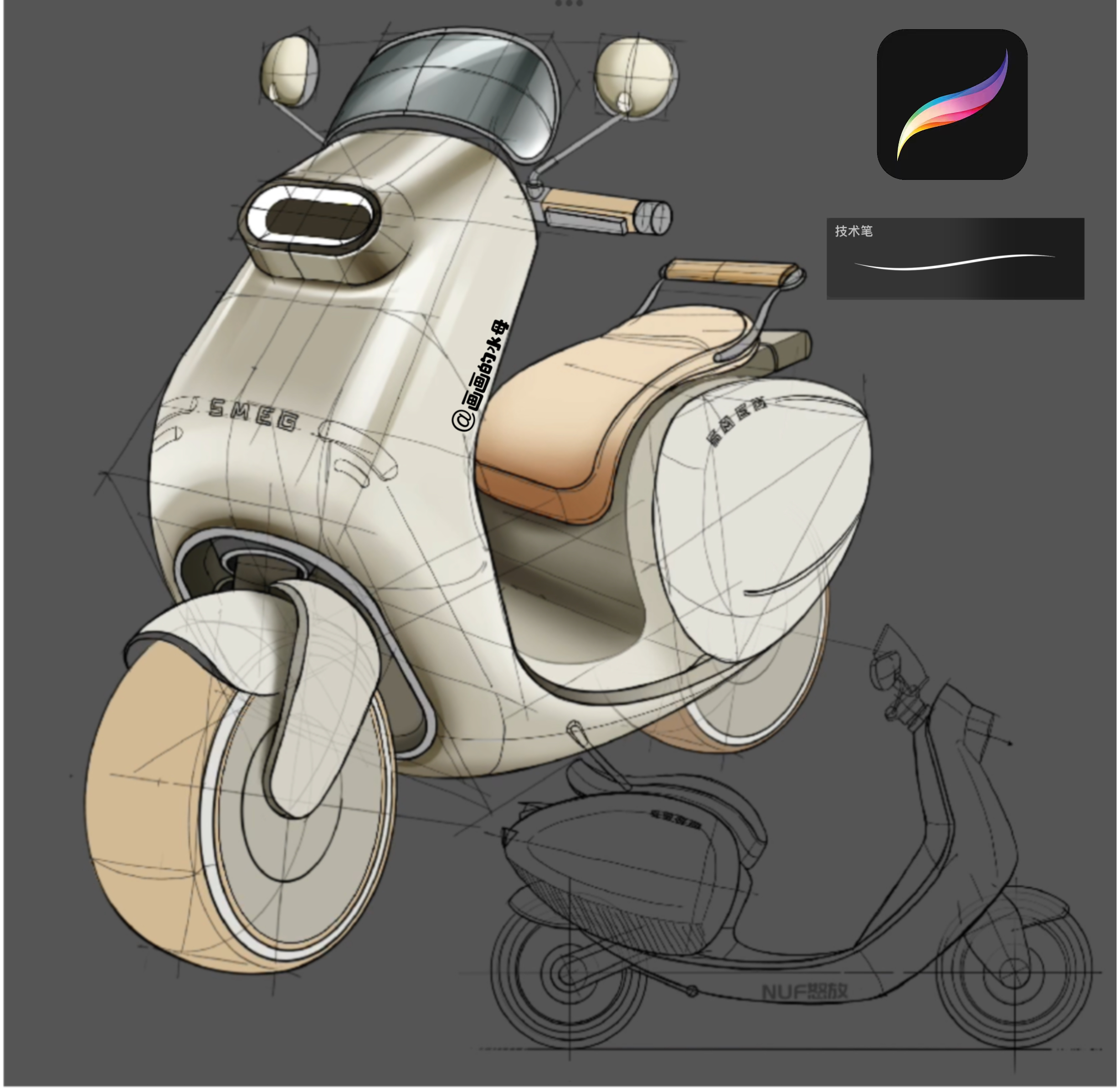 procreate painting，Hand drawn product design，Product renderings，iPad painting，