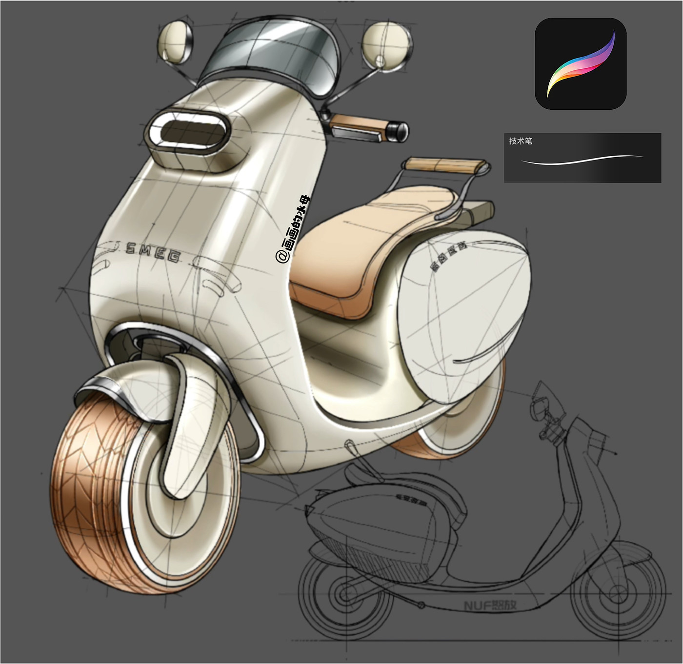 procreate painting，Hand drawn product design，Product renderings，iPad painting，