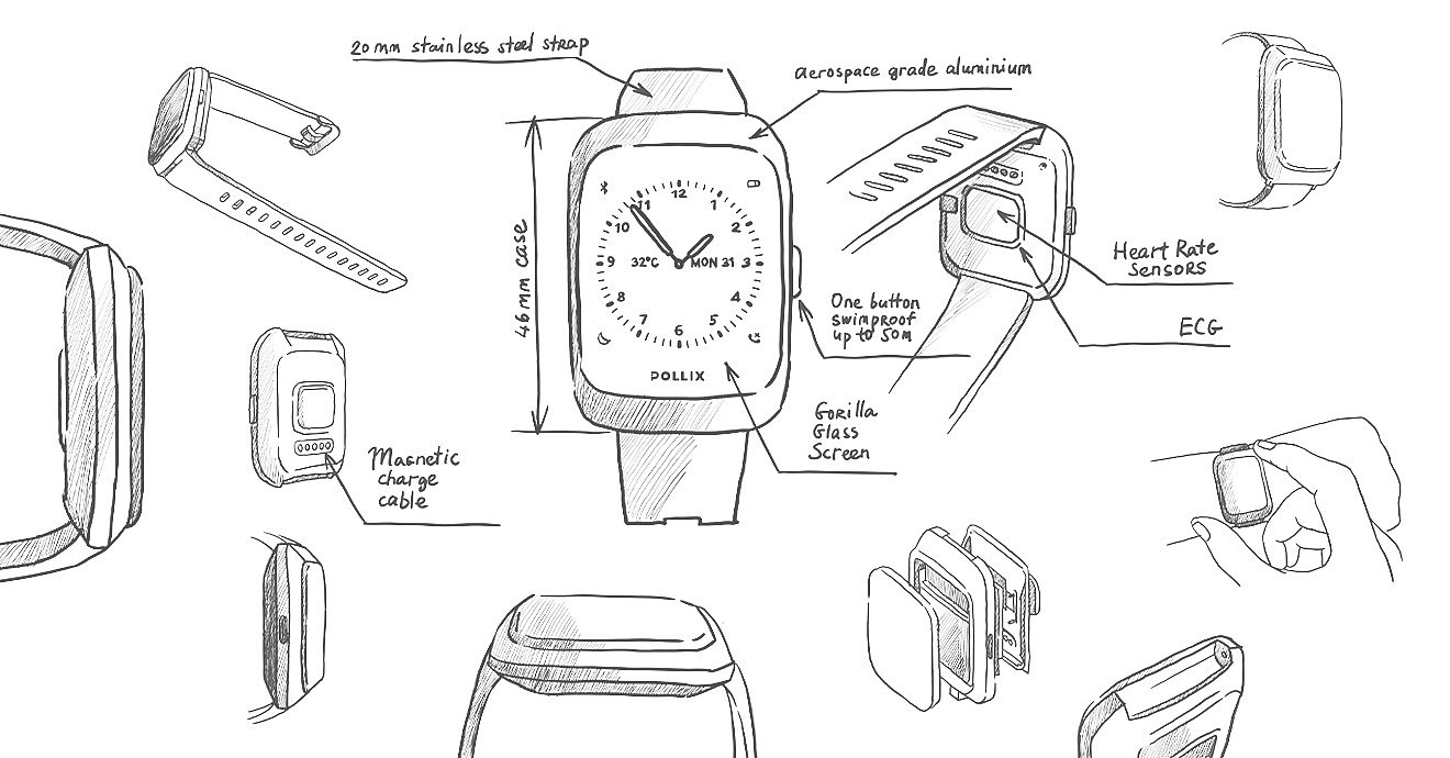 Pollix Watch，Ivan Voitovych，oito design，波利克斯手表，运动风格，商务风格，简约设计，工业设计，