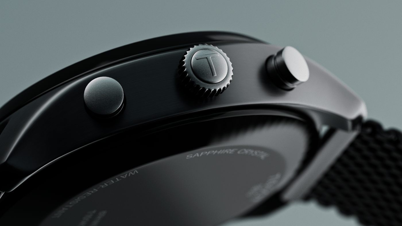 Julio Redondo，Tissot PR 100 Chronograph，Cinema 4D R23，product design，