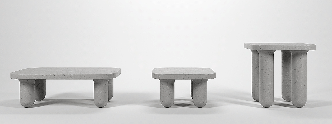 ELE TABLE，Roman Mohamad，大象桌，家具设计，混凝土，
