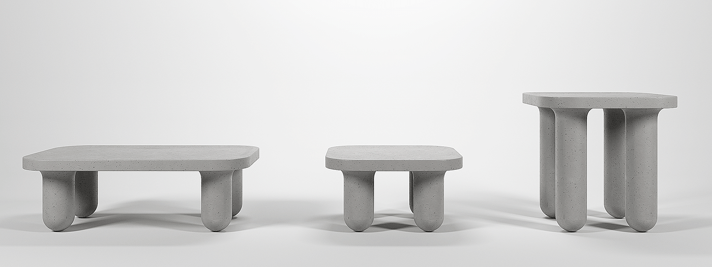 ELE TABLE，Roman Mohamad，Elephant Table，furniture design ，concrete，