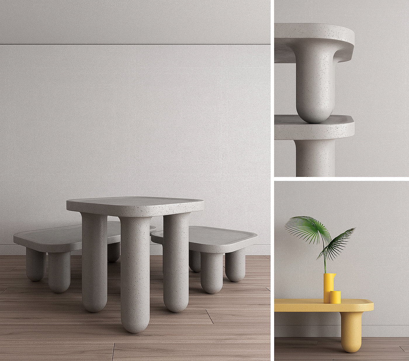 ELE TABLE，Roman Mohamad，大象桌，家具设计，混凝土，