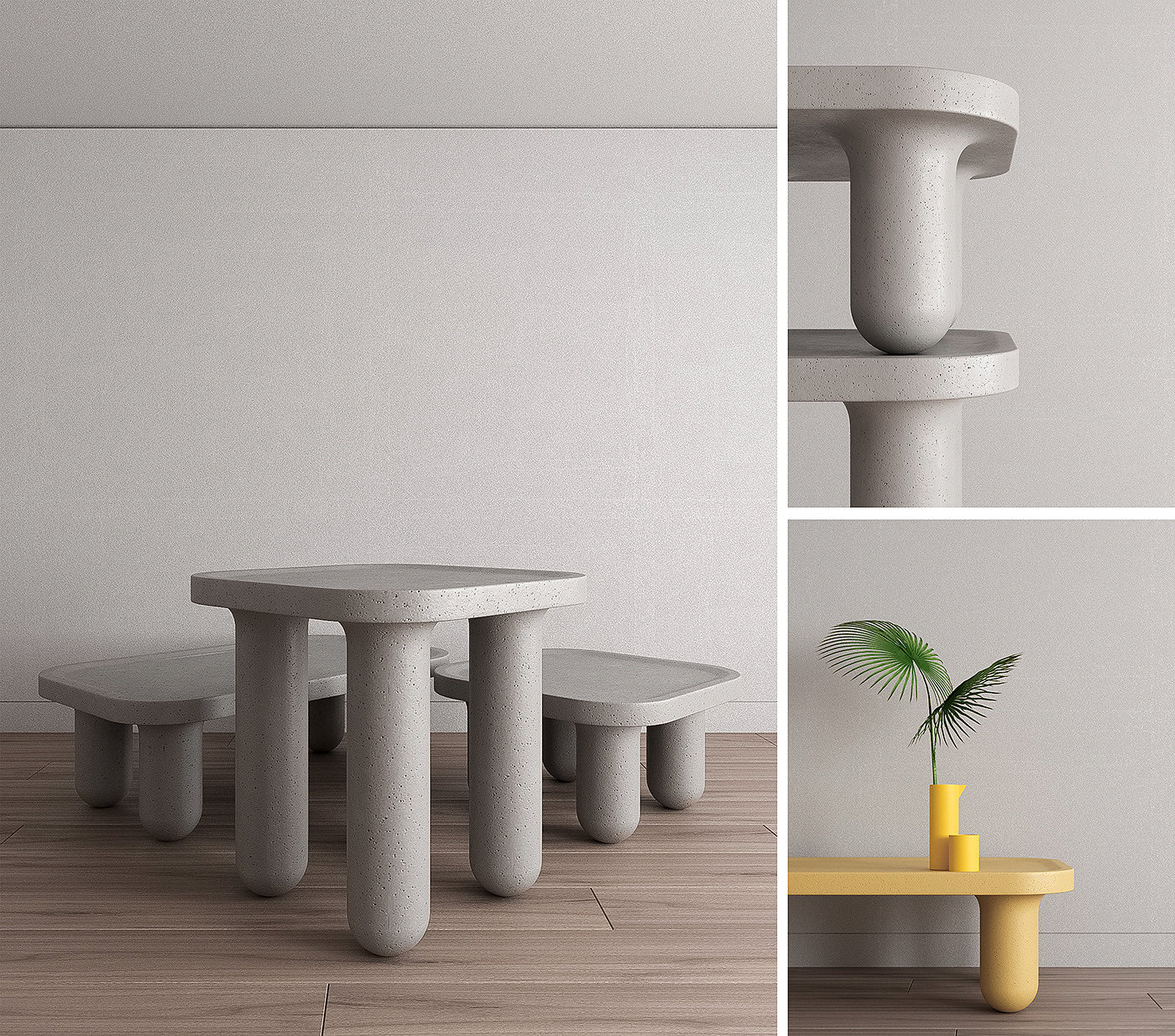 ELE TABLE，Roman Mohamad，Elephant Table，furniture design ，concrete，