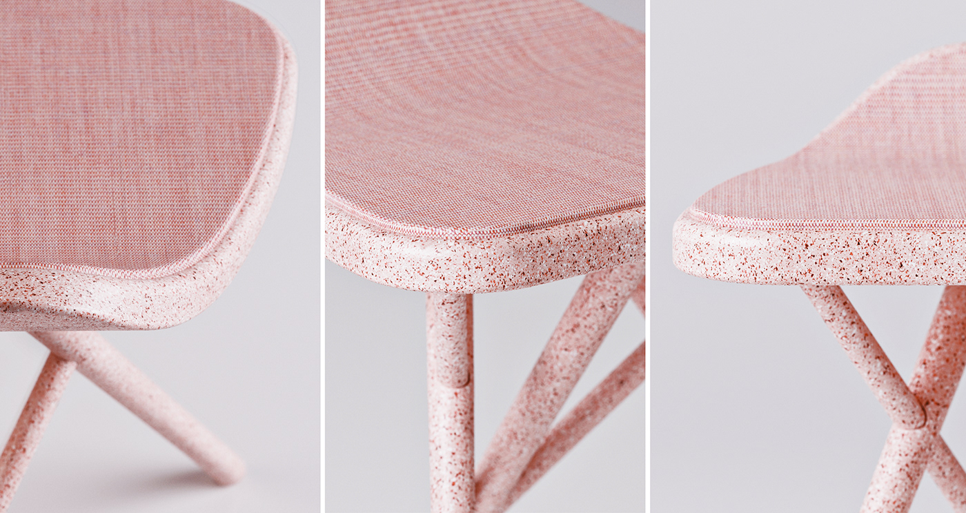 Ecola stool，Ecological stool，Polina Lvova，Environmental protection design，Simple design，Sustainable design，furniture design ，