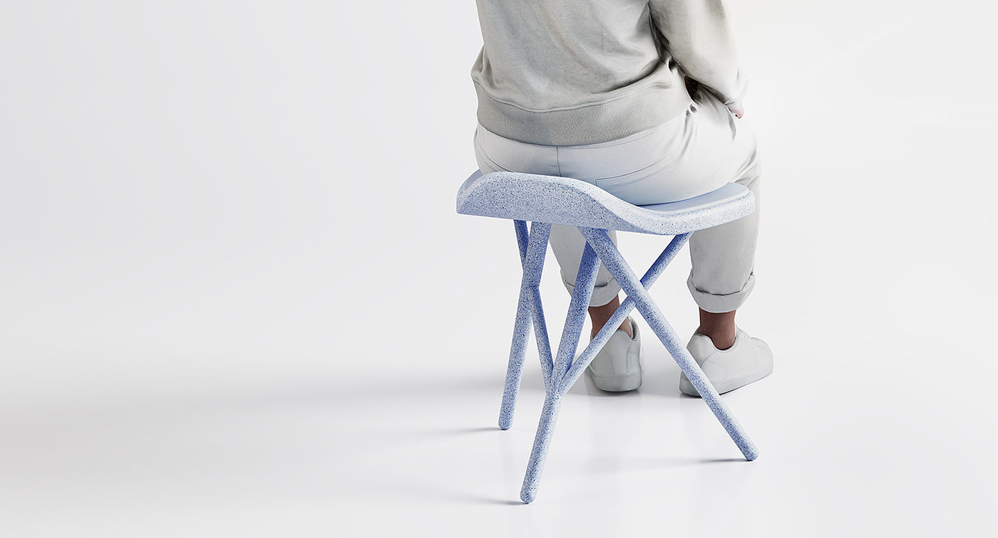 Ecola stool，Ecological stool，Polina Lvova，Environmental protection design，Simple design，Sustainable design，furniture design ，