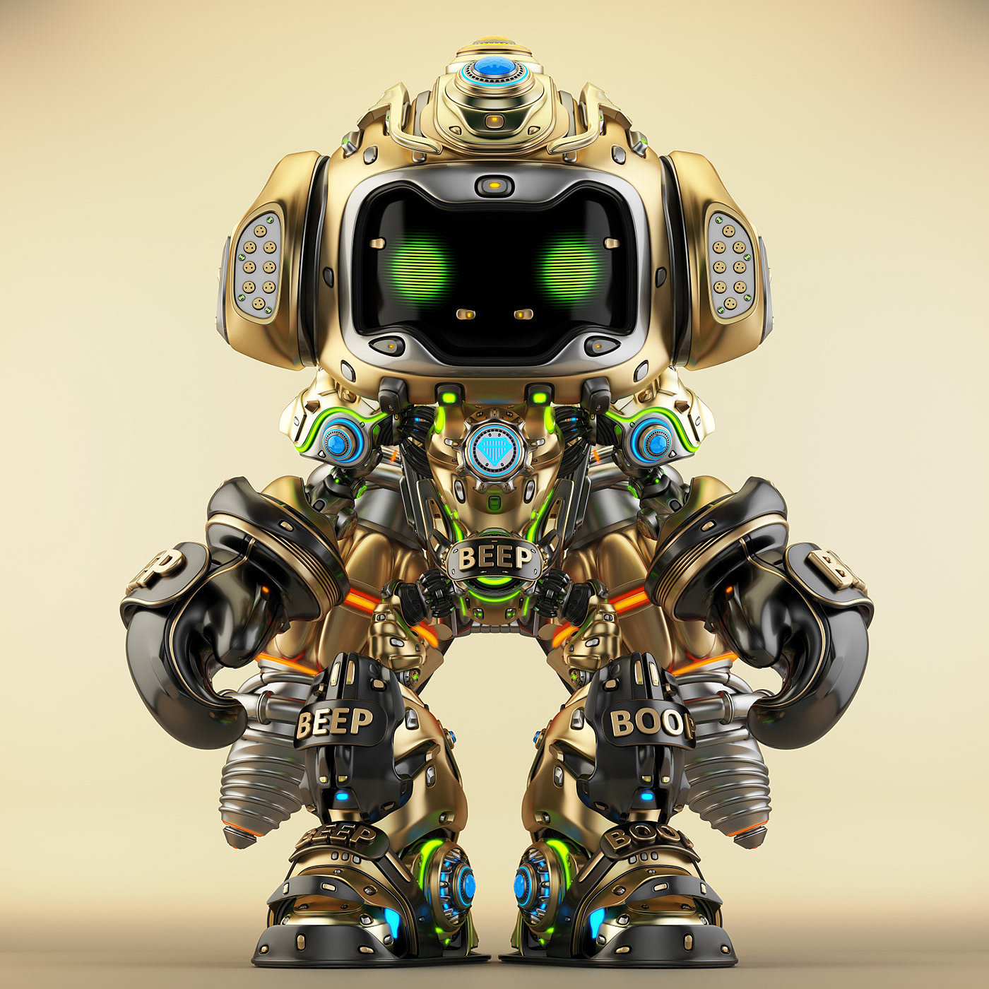 BOXER，Character design，robot，graphic design ，