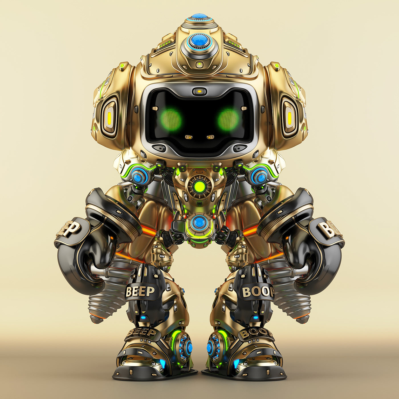 BOXER，Character design，robot，graphic design ，