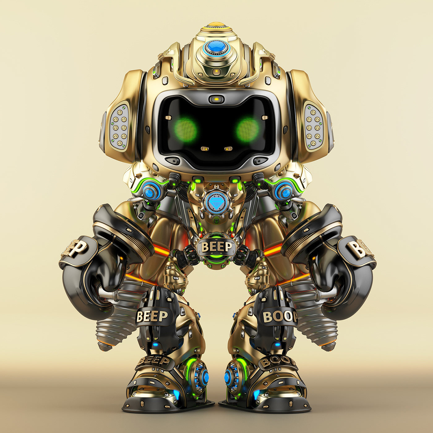 BOXER，Character design，robot，graphic design ，