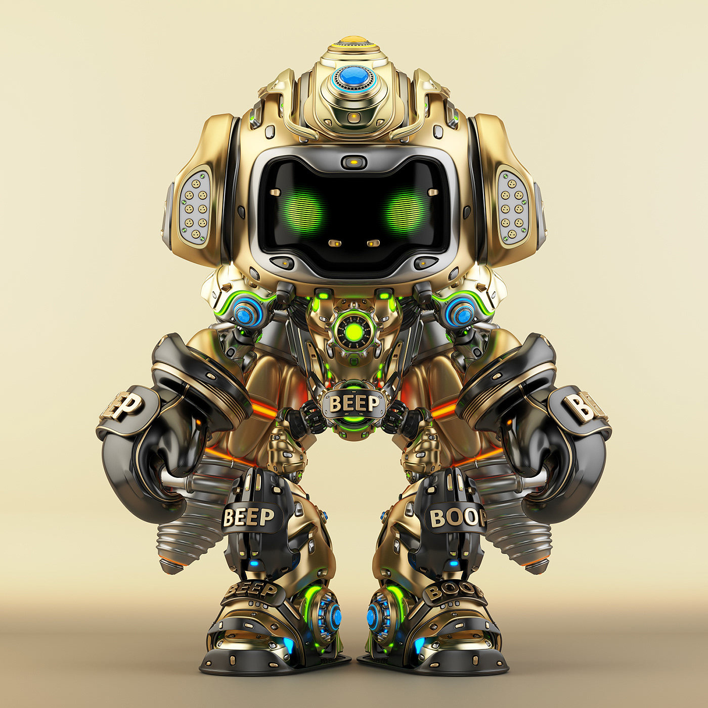 BOXER，Character design，robot，graphic design ，