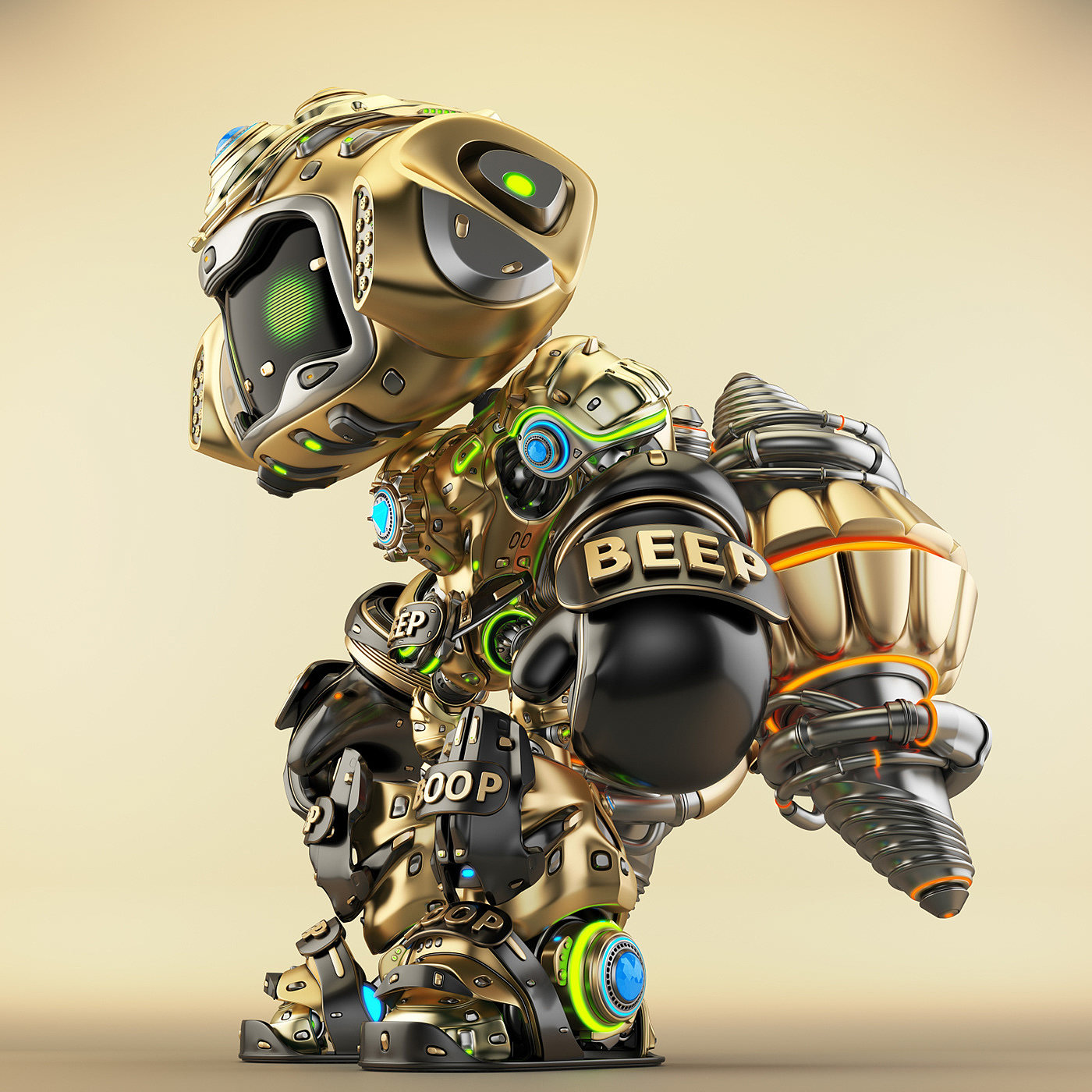 BOXER，Character design，robot，graphic design ，