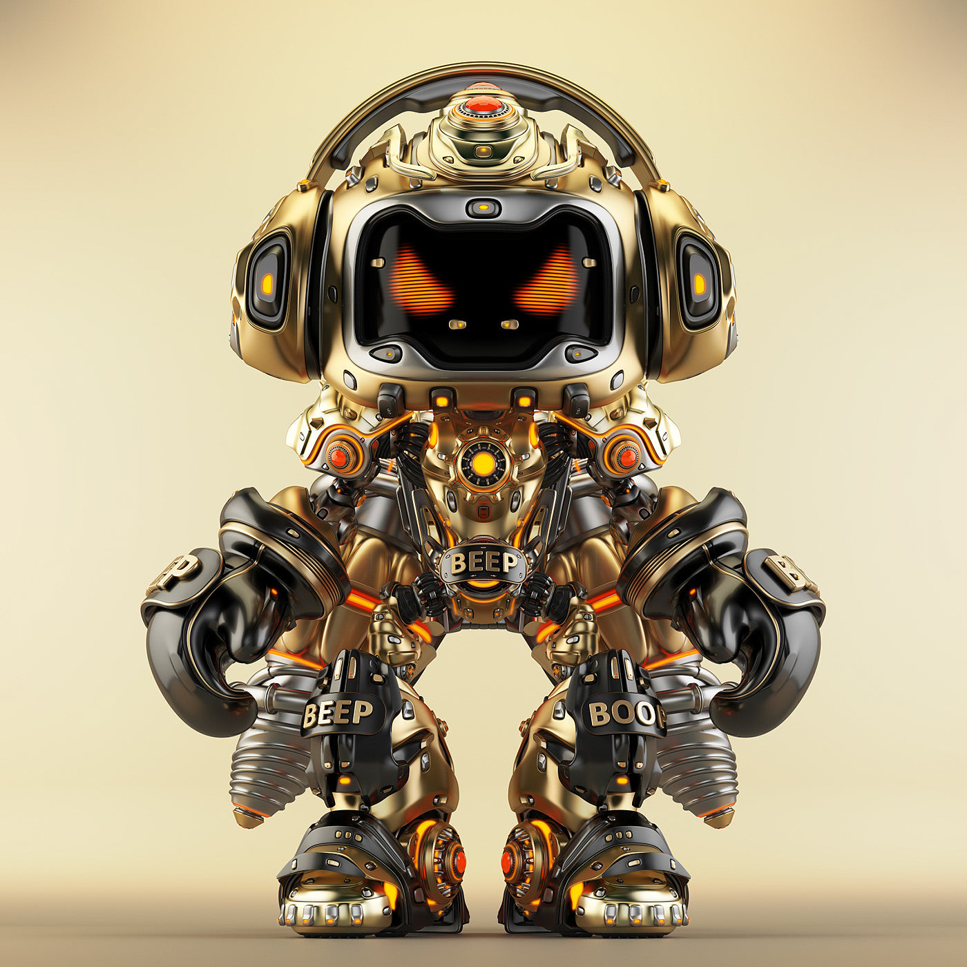 BOXER，Character design，robot，graphic design ，