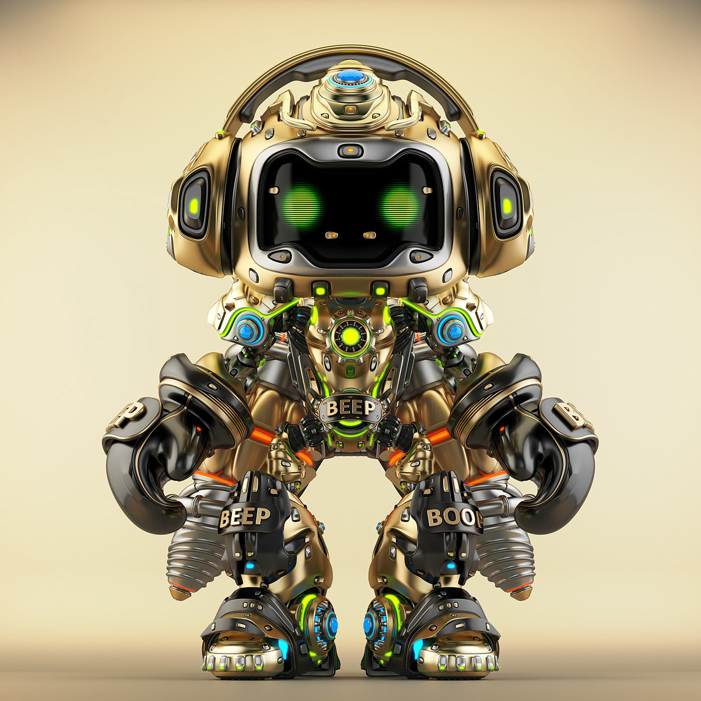 BOXER，Character design，robot，graphic design ，