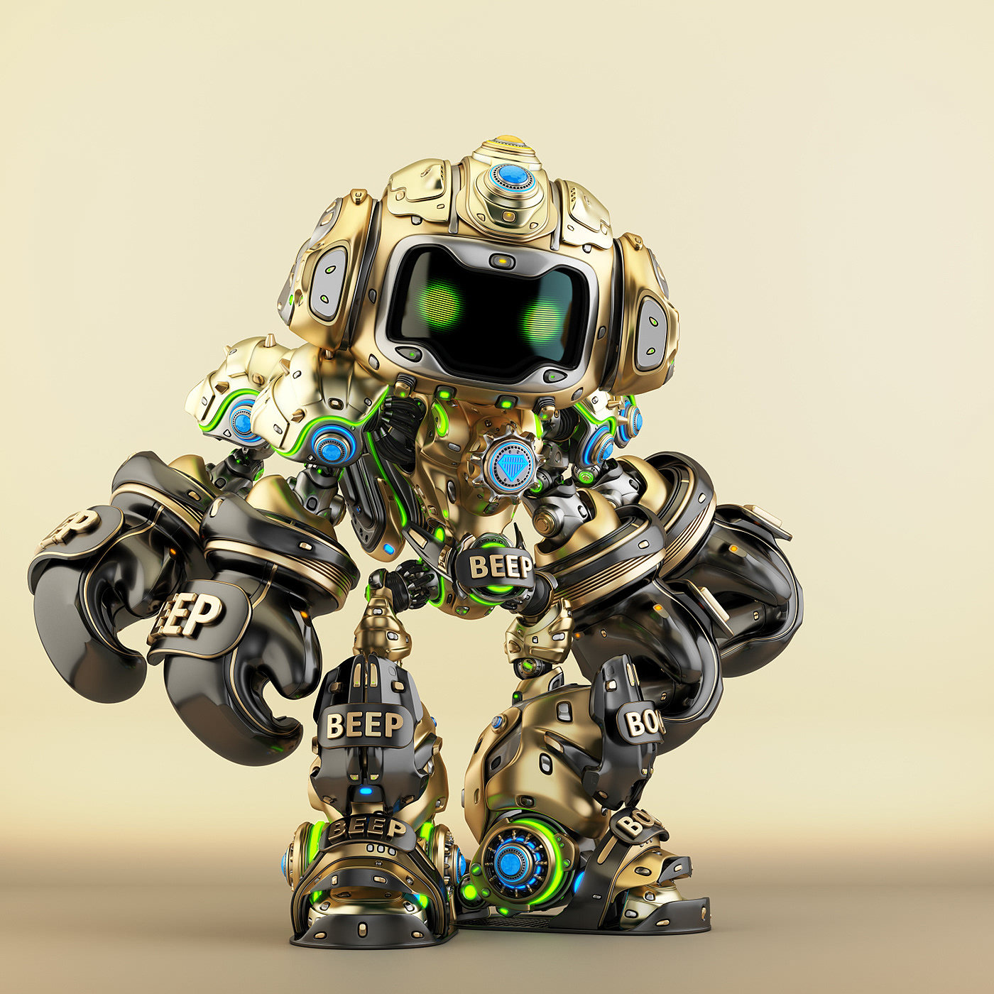 BOXER，Character design，robot，graphic design ，