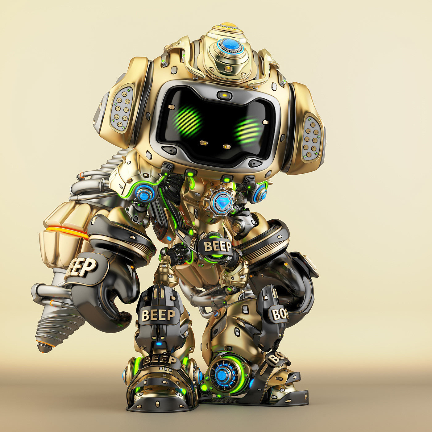 BOXER，Character design，robot，graphic design ，