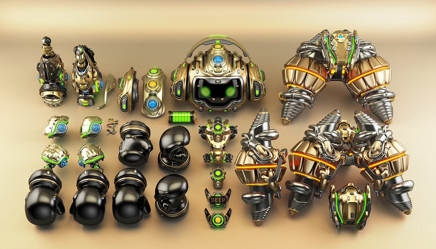 BOXER，Character design，robot，graphic design ，