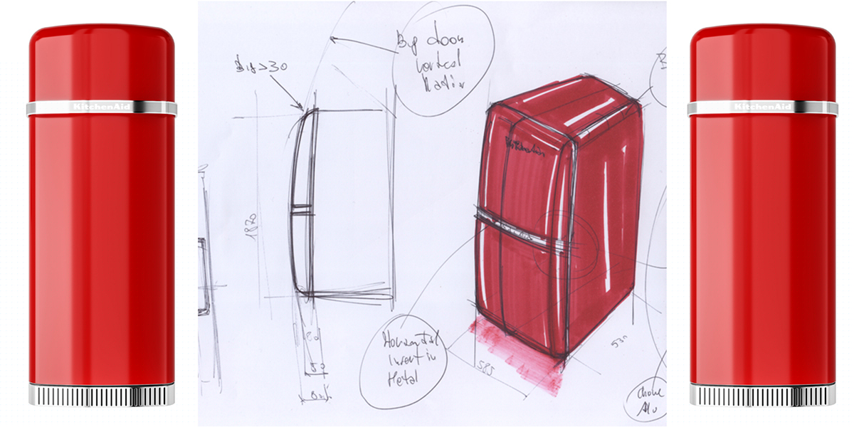 gules，household electrical appliances，Refrigerator，KitchenAid，