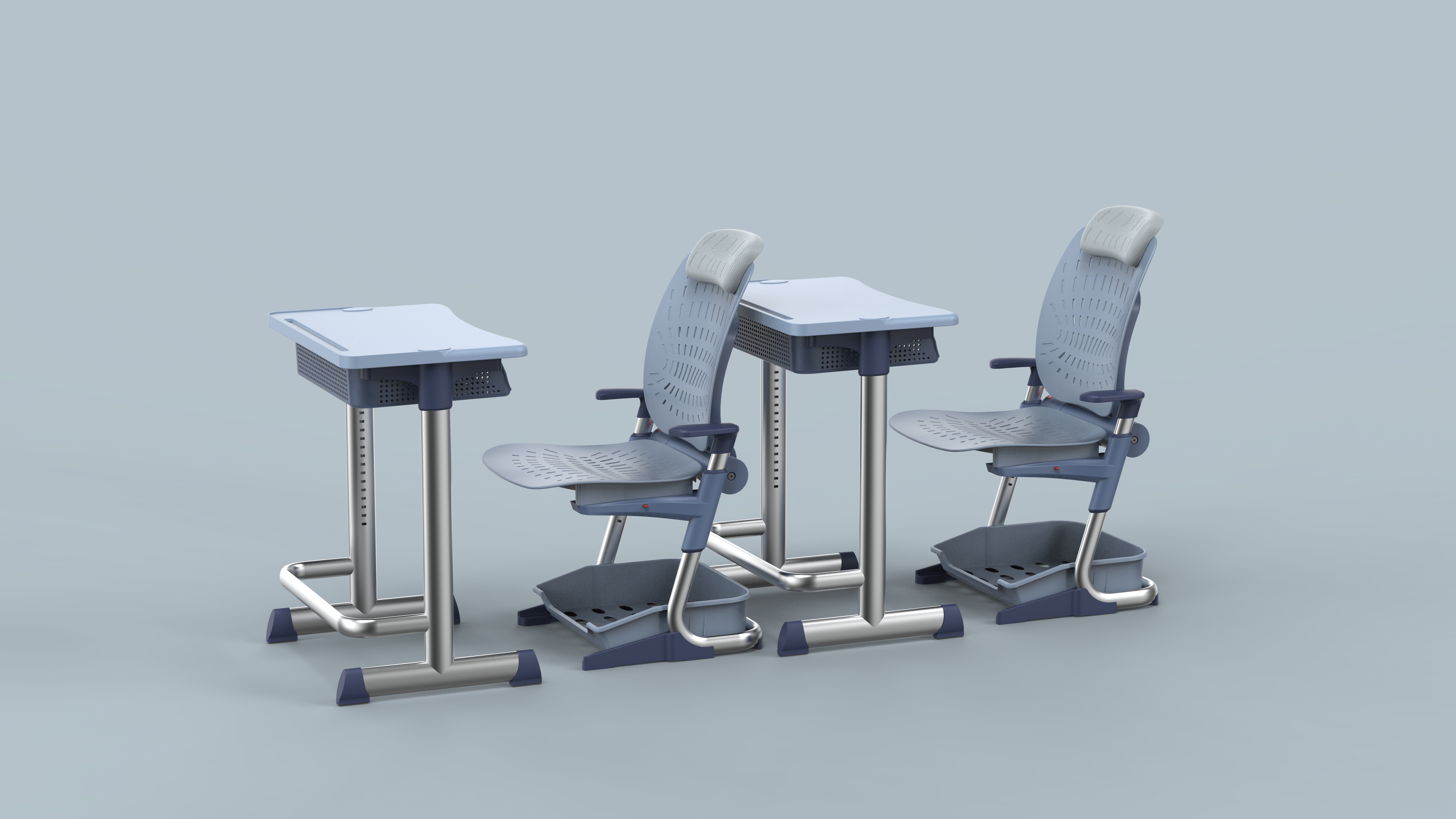 Student desks and chairs，Appearance design，New function development，Ergonomics，Tables and chairs，practical and reasonable，Furniture home design，