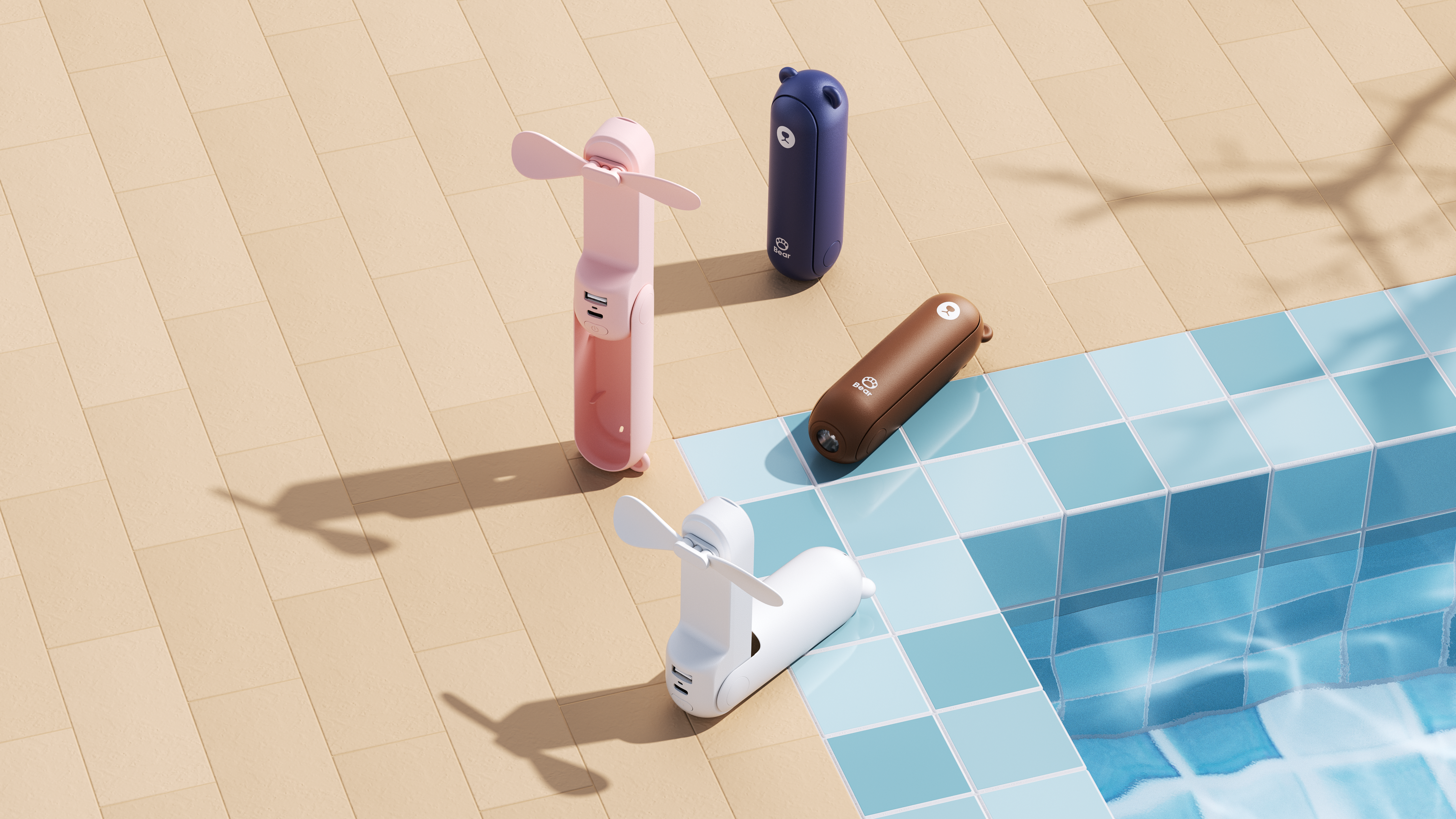 Hanging neck fan，c4d，octane，