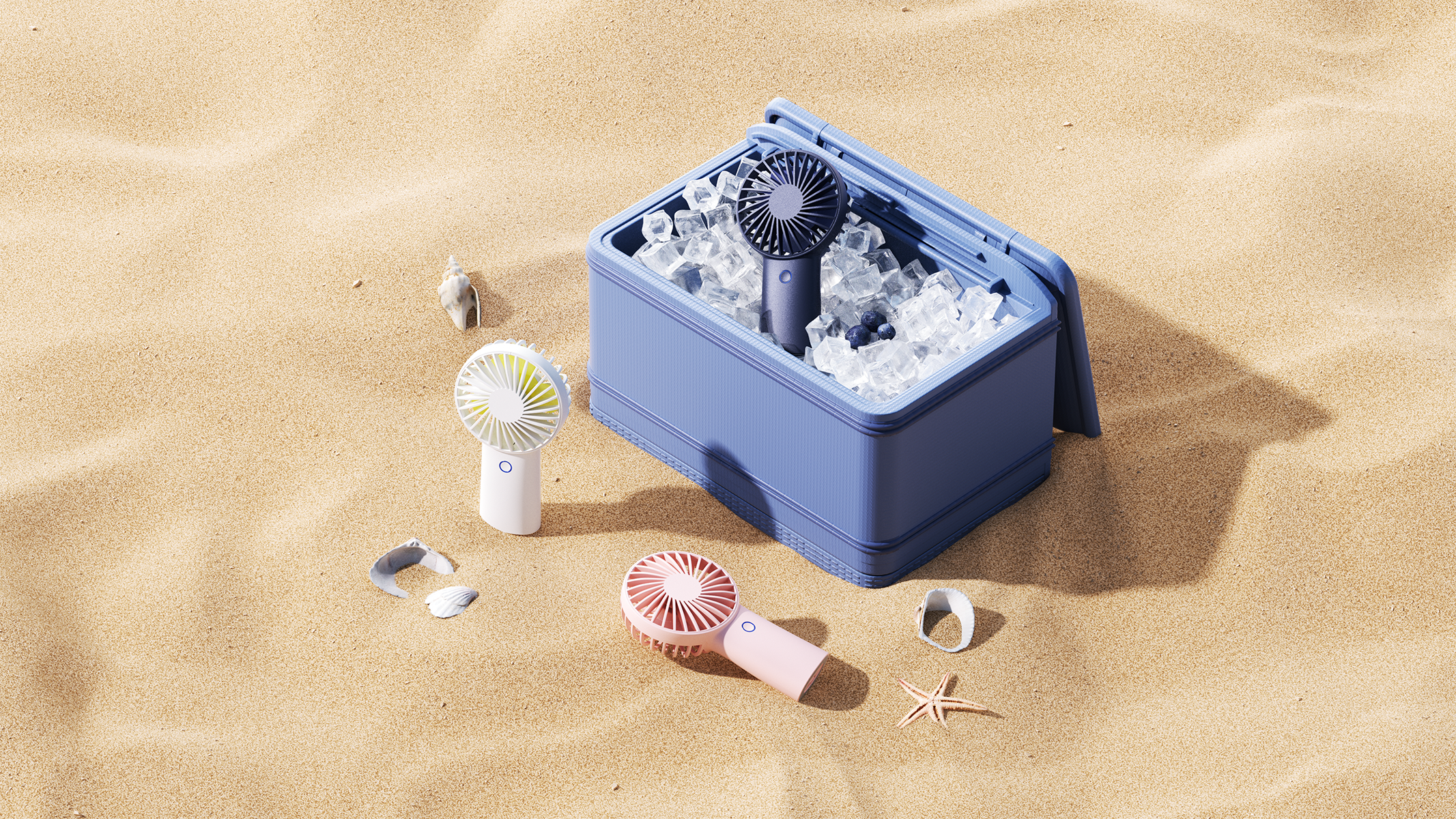 Hanging neck fan，c4d，octane，