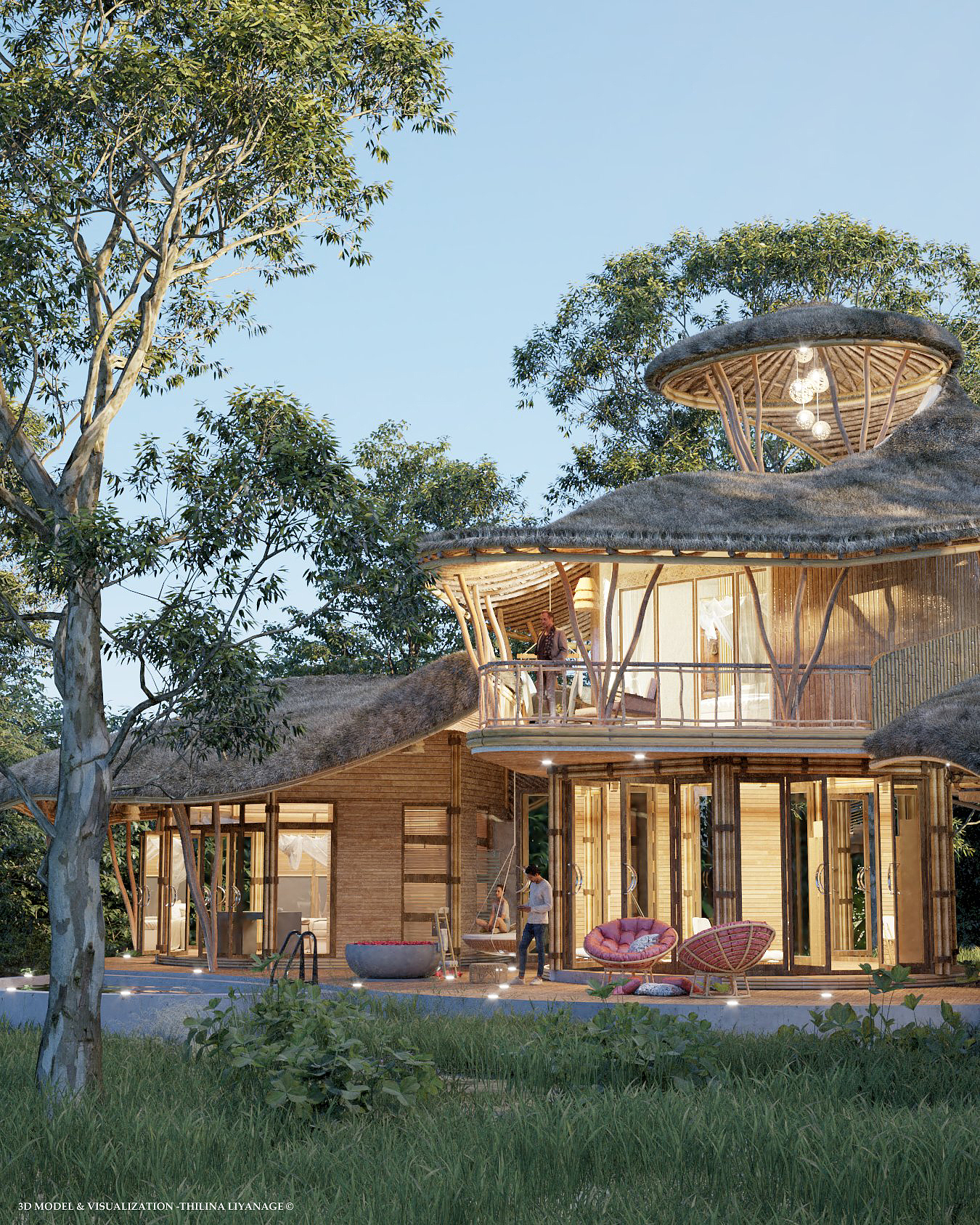 bedroom，villa，forest，