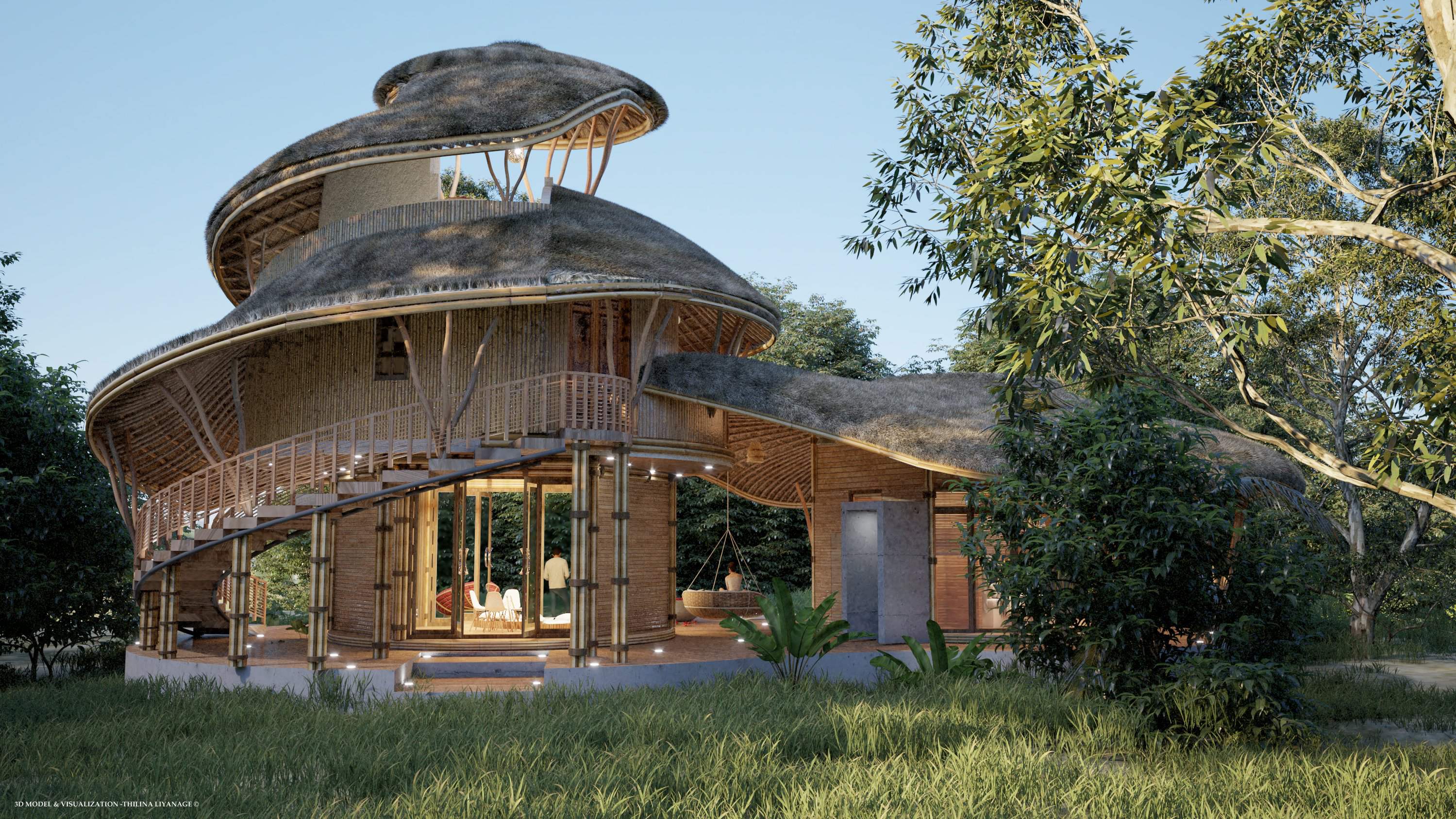 bedroom，villa，forest，