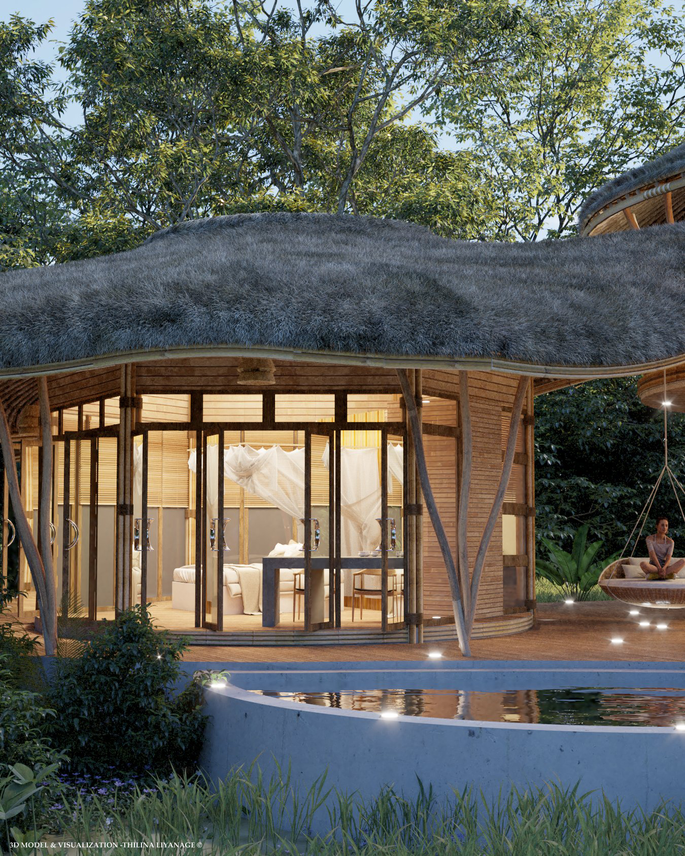 bedroom，villa，forest，