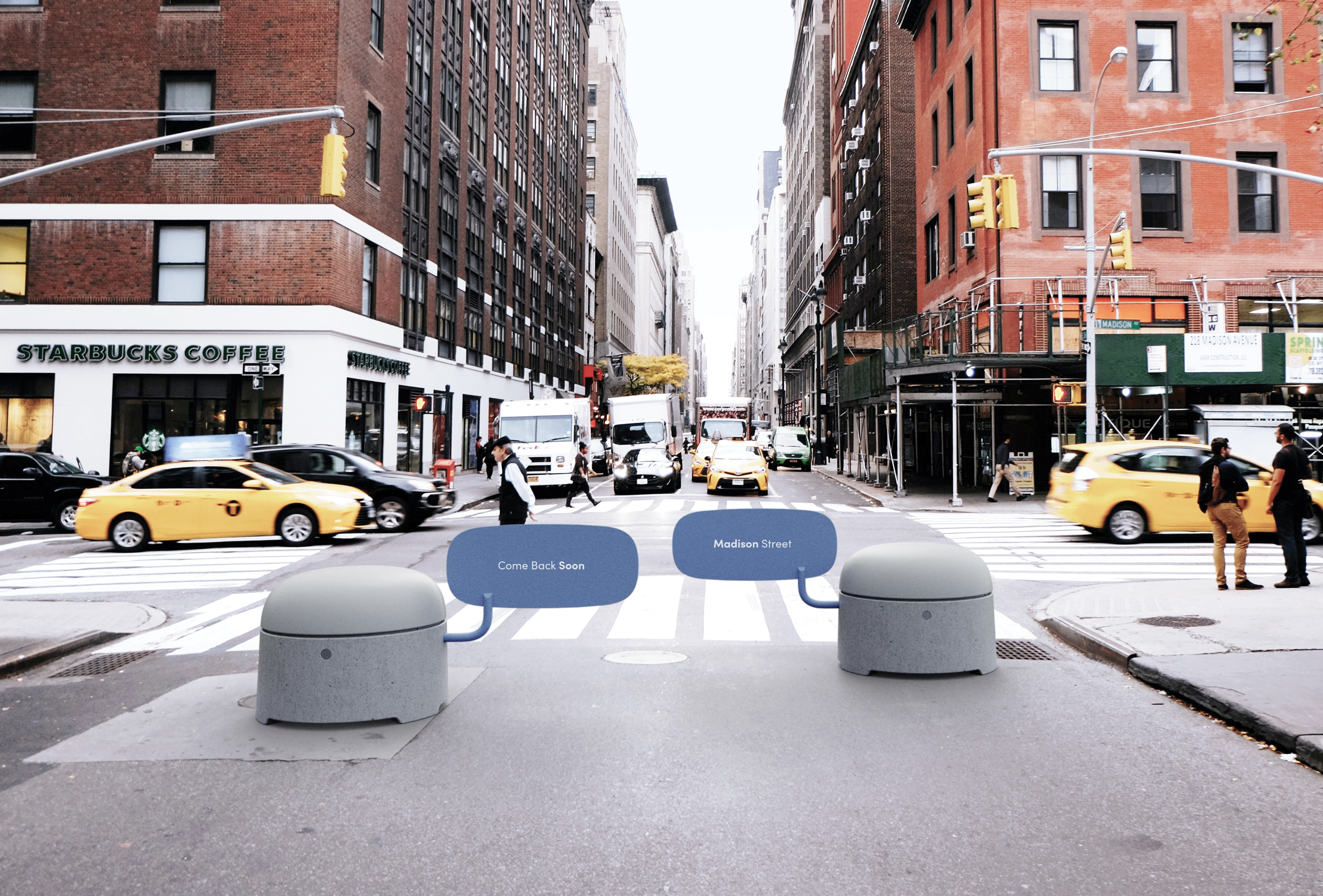 Pedestrian area，Réal，Safety bollard，city，