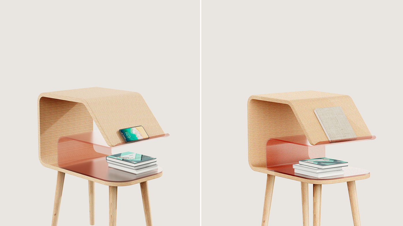 bedside cupboard，Side space，furniture design ，