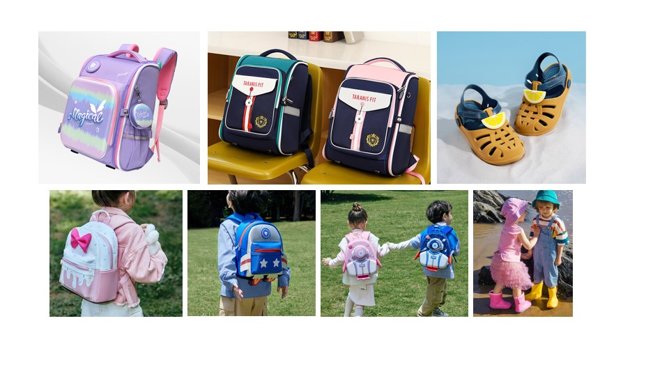 Schoolbag, stationery, mother and child, shoes and clothing, accessories design，