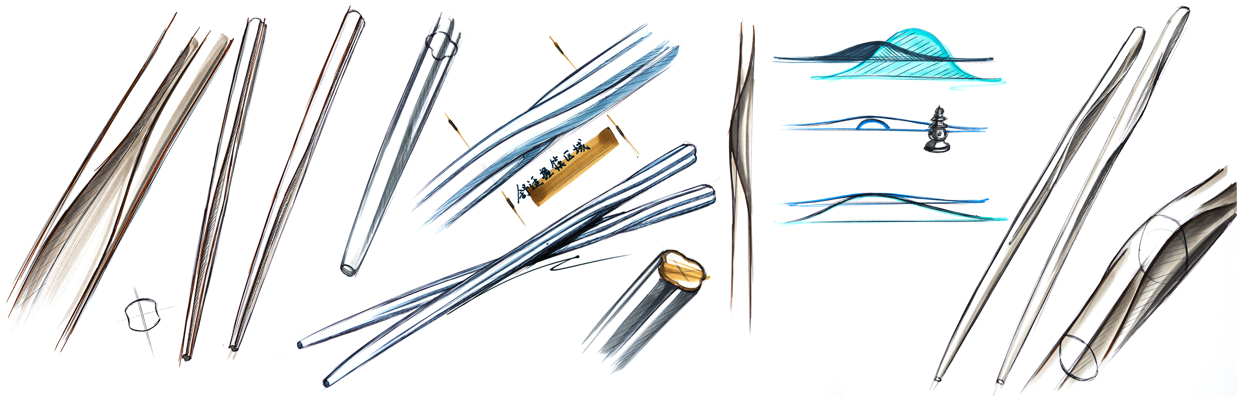 Hand drawn industrial design，Hand-painted proposal，creative hand-painted，Industrial design process，Design sharing，Mark pen coloring，Line draft sketch，Brainstorm，