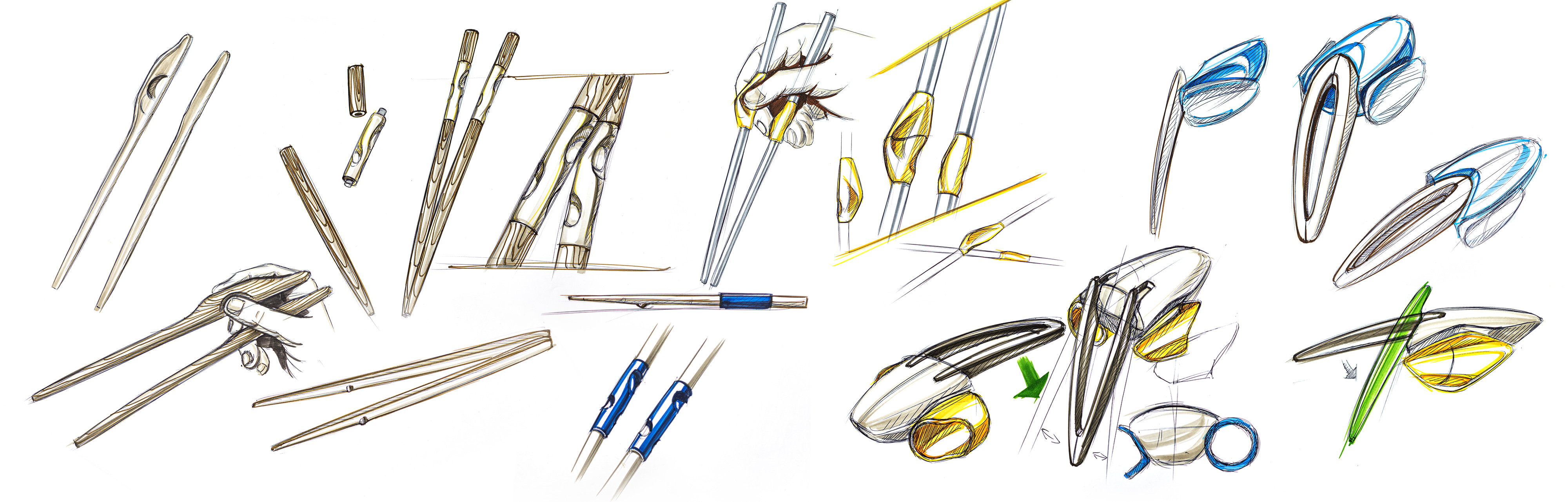 Hand drawn industrial design，Hand-painted proposal，creative hand-painted，Industrial design process，Design sharing，Mark pen coloring，Line draft sketch，Brainstorm，