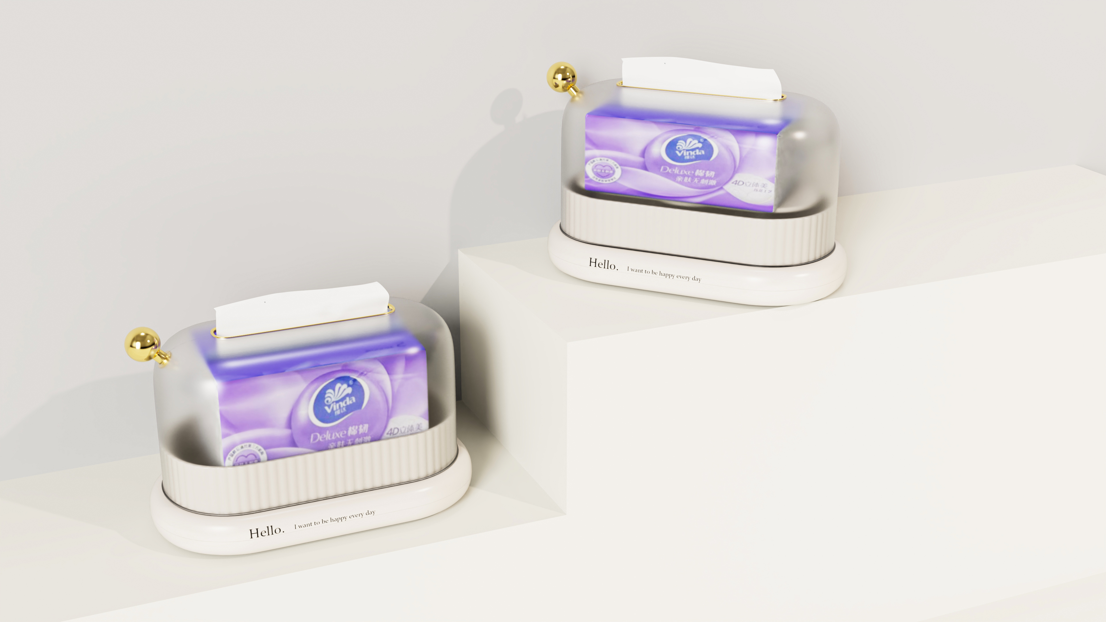 Cream style, tissue box, porch tray，