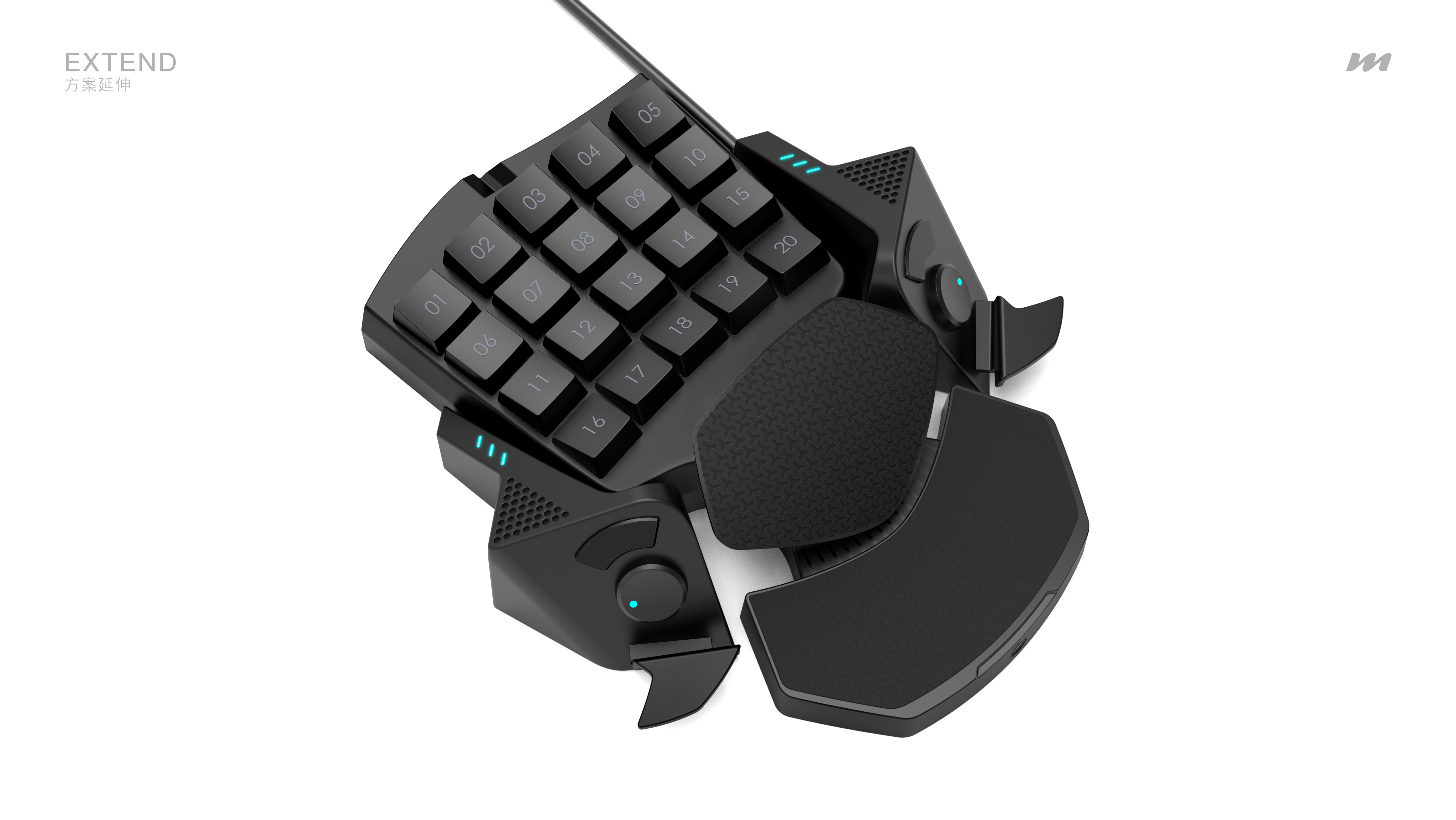 Hand Tour Peripherals，Chicken eating artifact，Product appearance design，ID design，Game accessories，Gaming keyboard，One handed keyboard，Chicken eating keyboard, accessories，