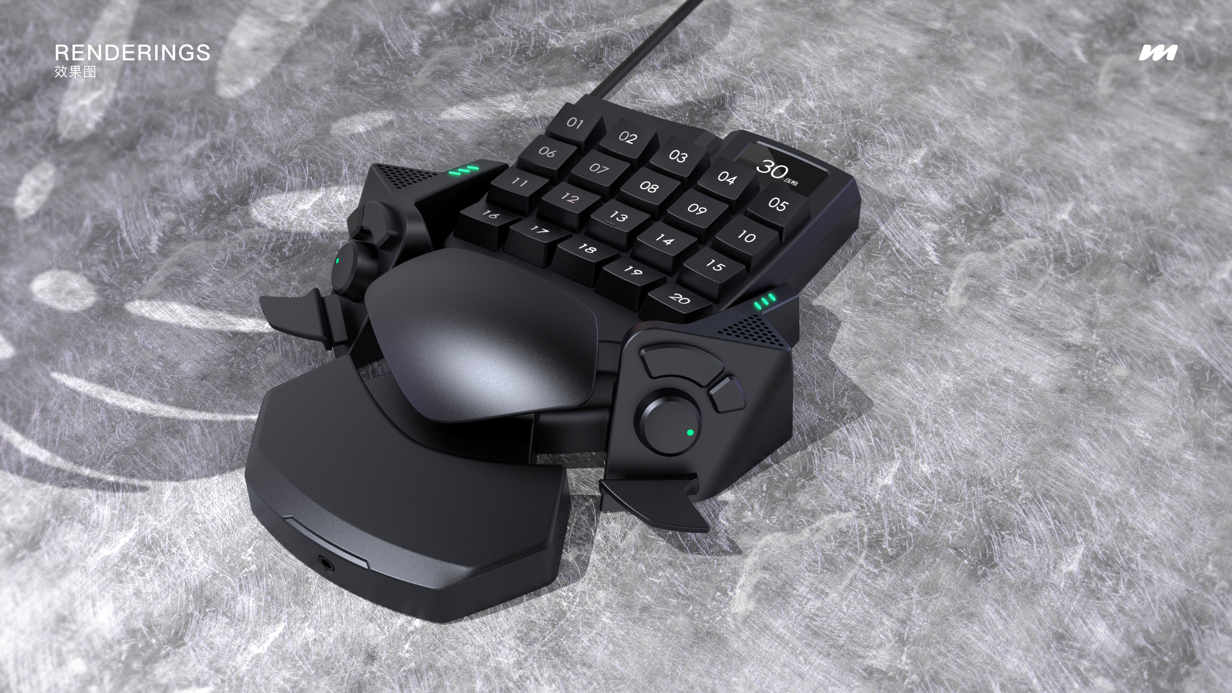 Hand Tour Peripherals，Chicken eating artifact，Product appearance design，ID design，Game accessories，Gaming keyboard，One handed keyboard，Chicken eating keyboard, accessories，