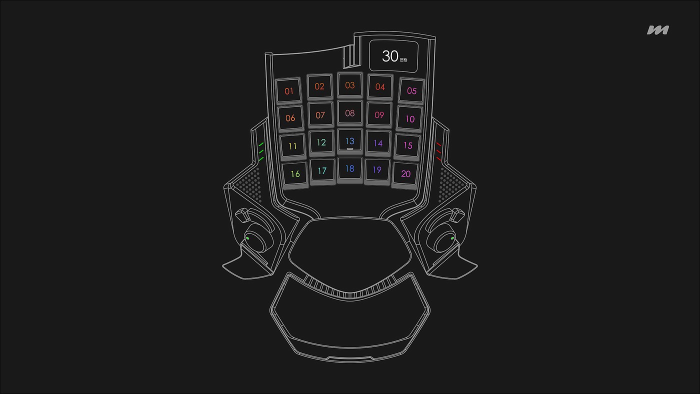 Hand Tour Peripherals，Chicken eating artifact，Product appearance design，ID design，Game accessories，Gaming keyboard，One handed keyboard，Chicken eating keyboard, accessories，
