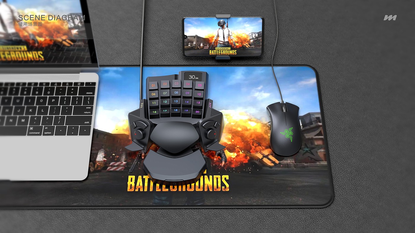 Hand Tour Peripherals，Chicken eating artifact，Product appearance design，ID design，Game accessories，Gaming keyboard，One handed keyboard，Chicken eating keyboard, accessories，