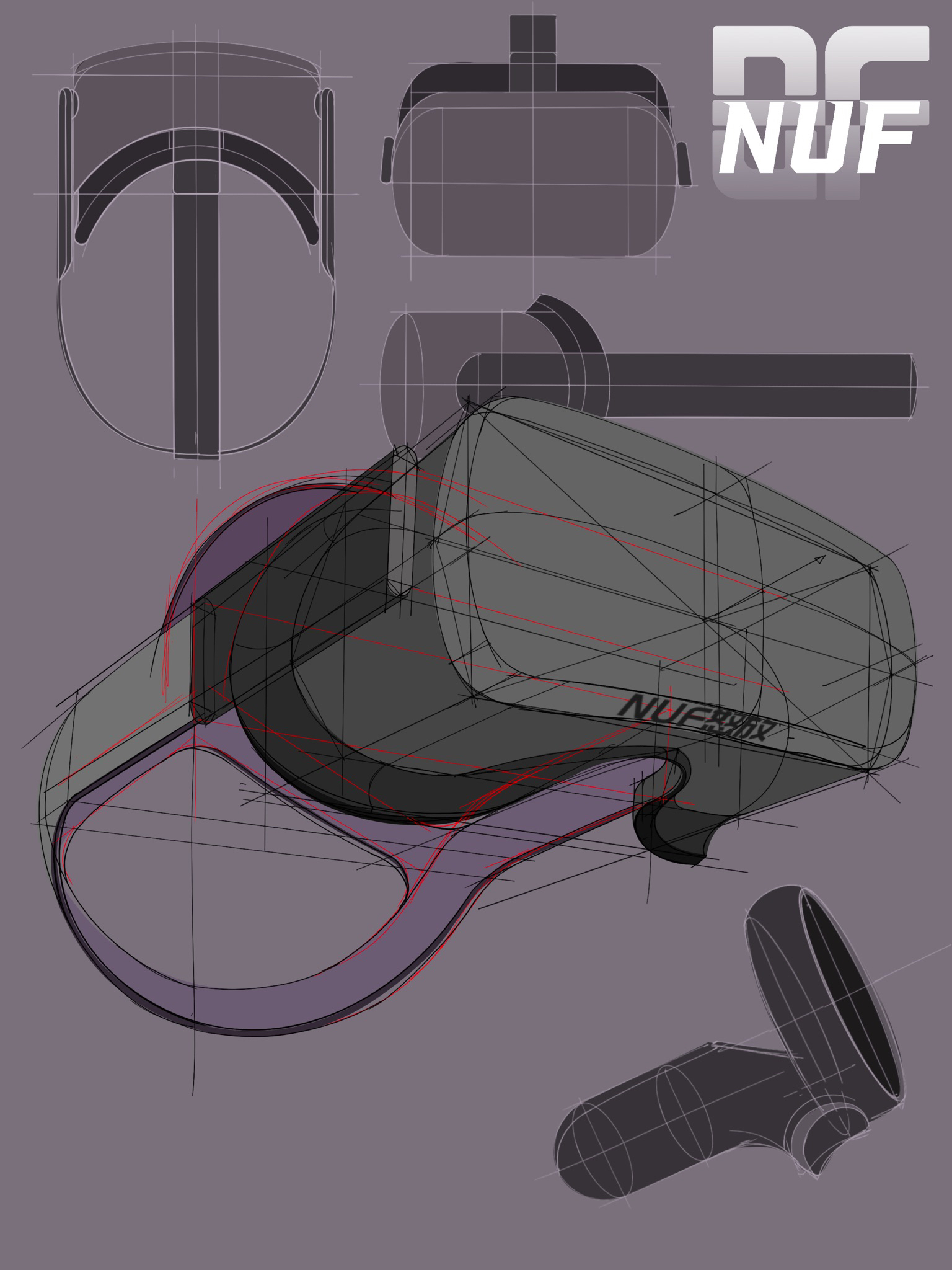 Hand drawn product design，iPad painting，product design，Painting steps，