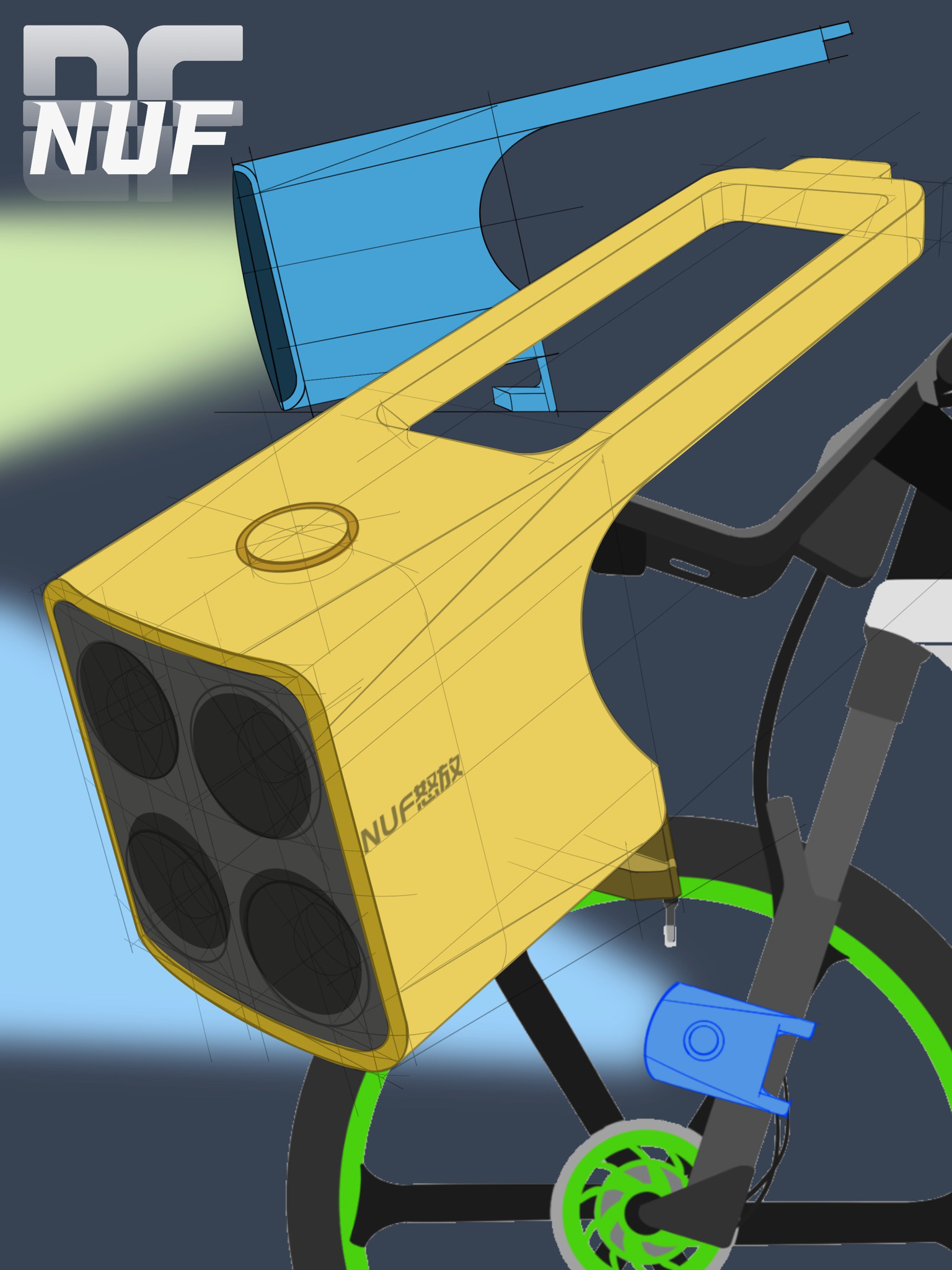 Hand drawn product design，iPad painting，product design，Painting steps，